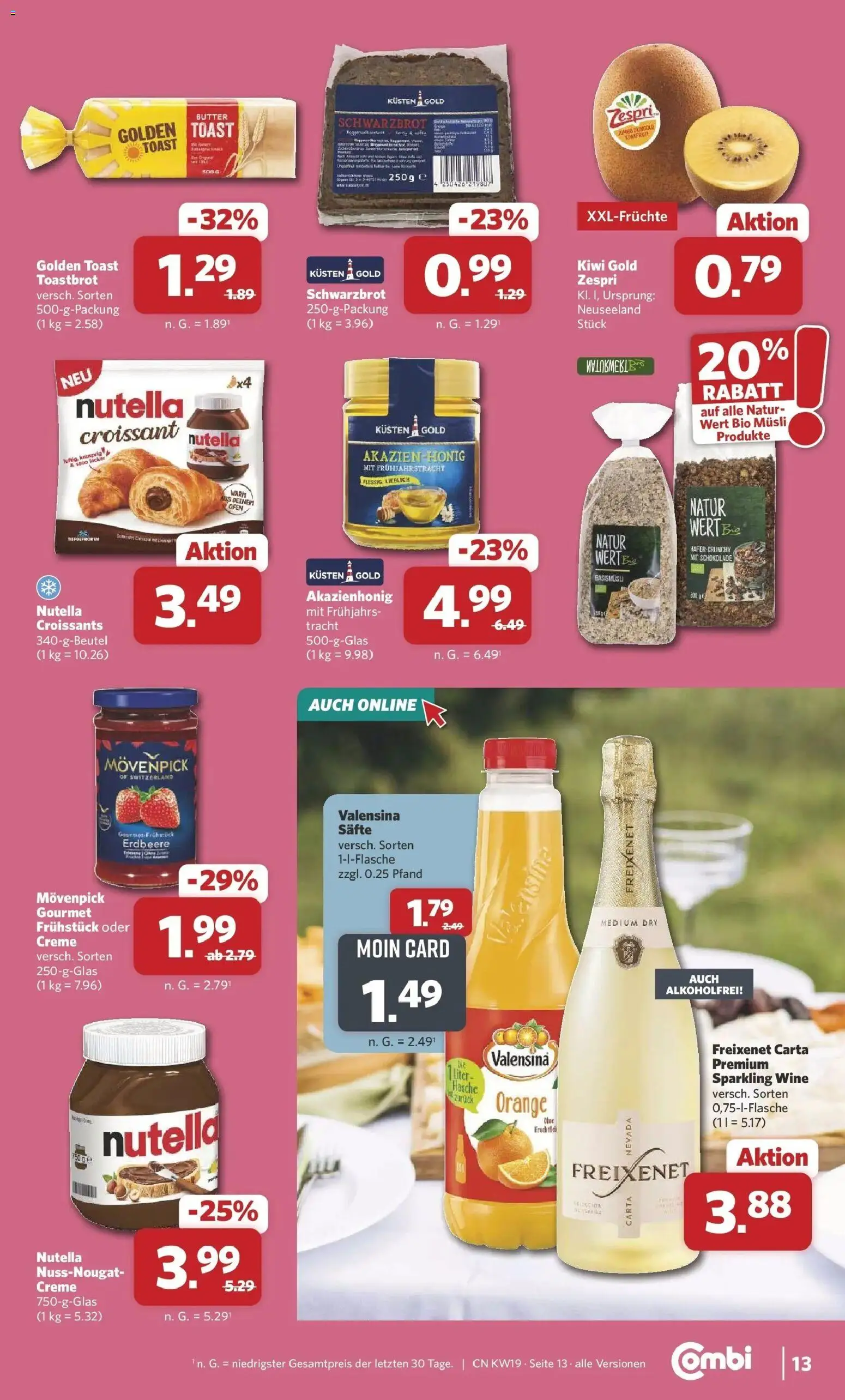 Combi Unsere Wochenangebote – gültig ab 04.05.2026 | Seite: 13 | Produkte: Toast, Schokolade, Toastbrot, Valensina