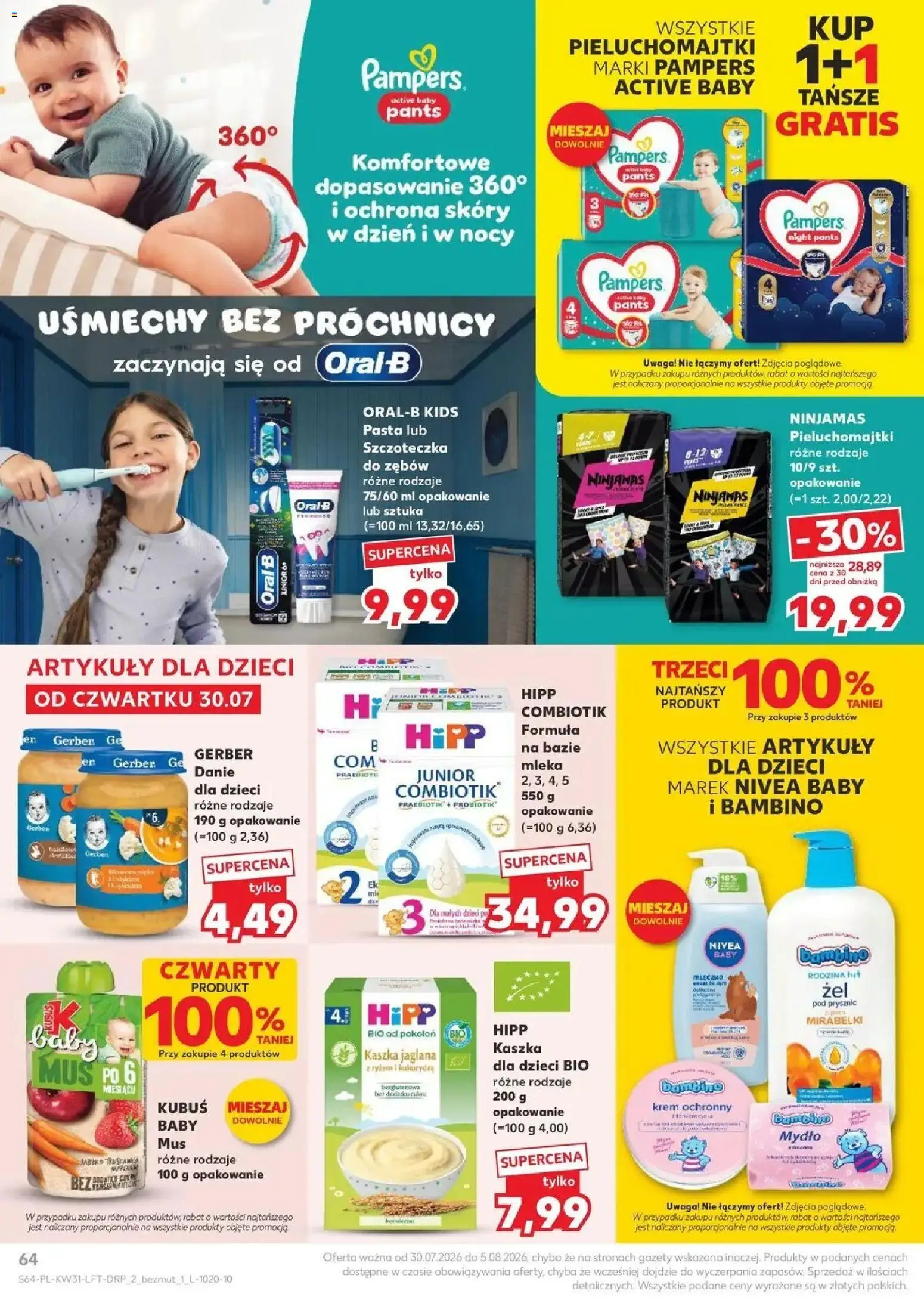 Kaufland gazetka od 30.07.2026 | Strona: 64 | Produkty: Kukurydza, Pampers, Pieluchomajtki Pampers, Żel pod prysznic