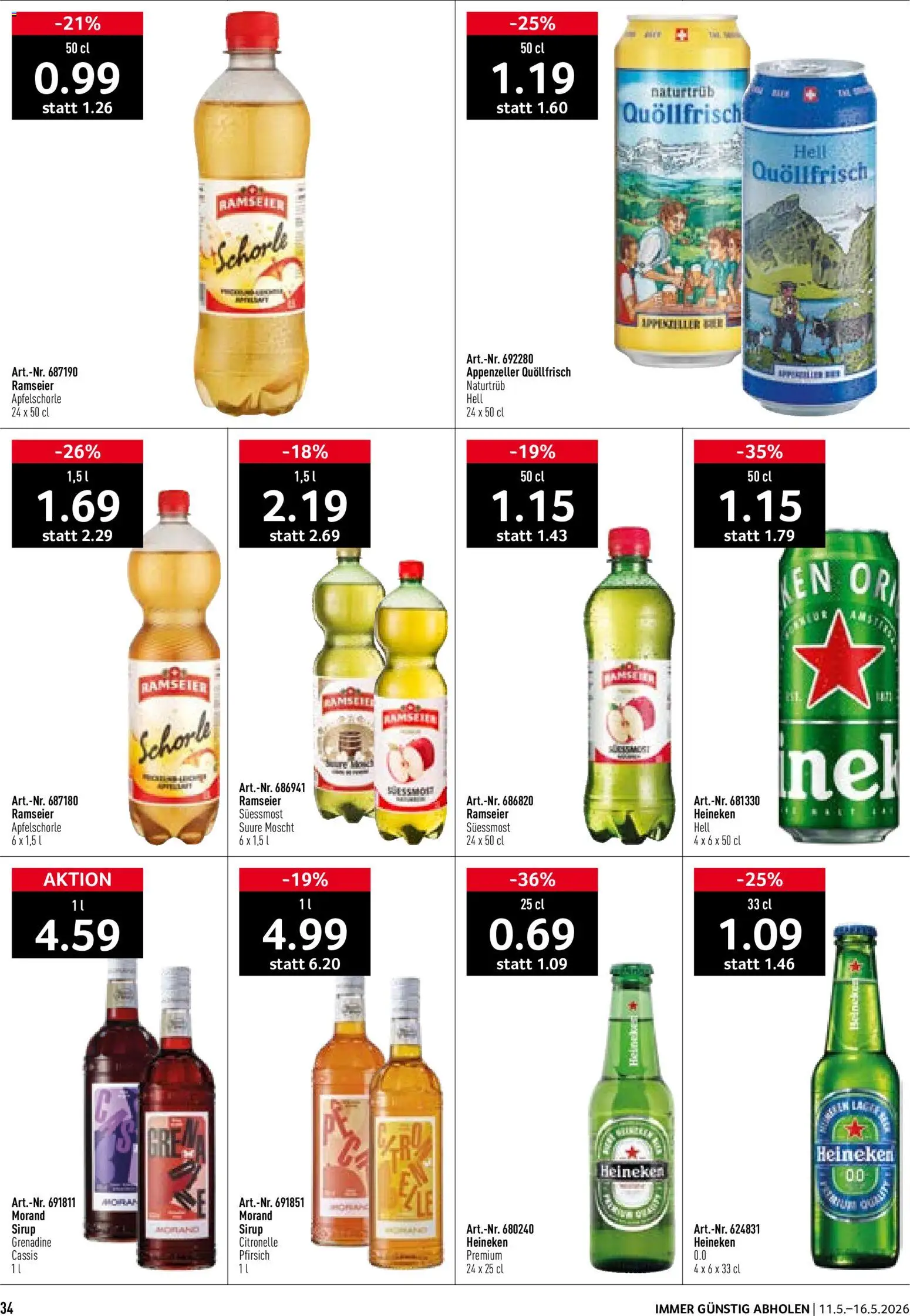 Prodega aktionen – gültig ab 11.05.2026 | Seite: 34 | Produkte: Sirup, Pfirsich