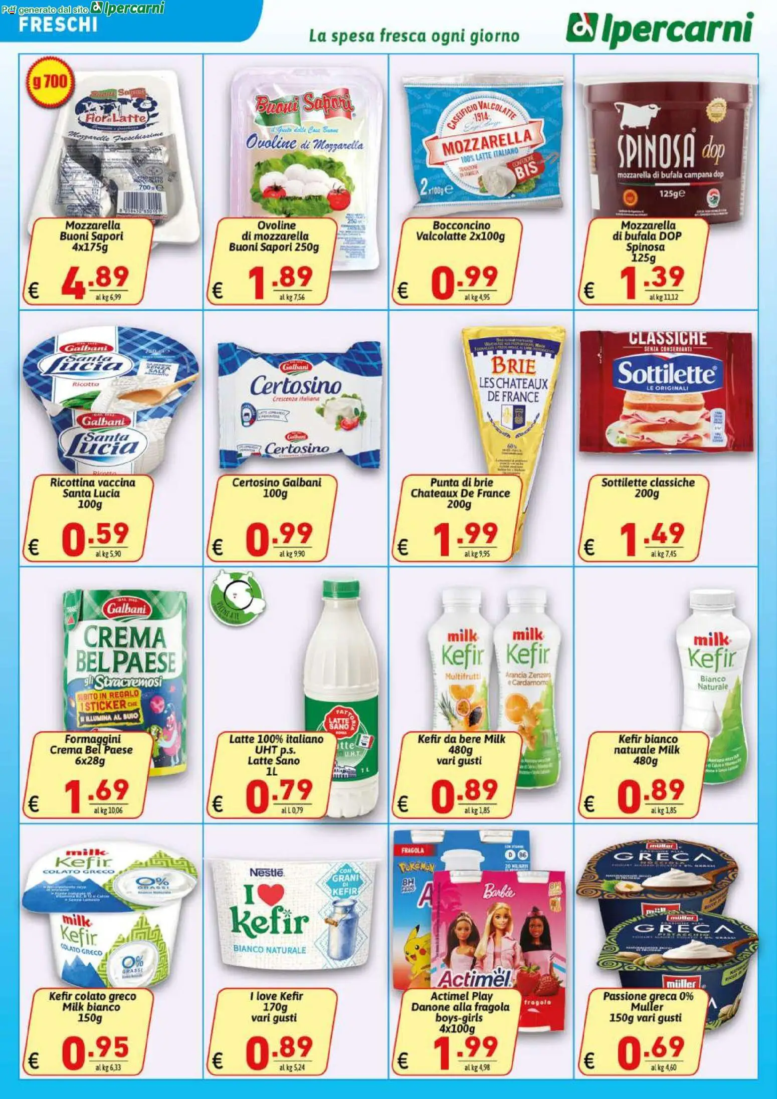 Volantino Ipercarni del 29.05.2026 | Pagina: 6 | Prodotti: Crema, Mozzarella, Latte, Crescenza