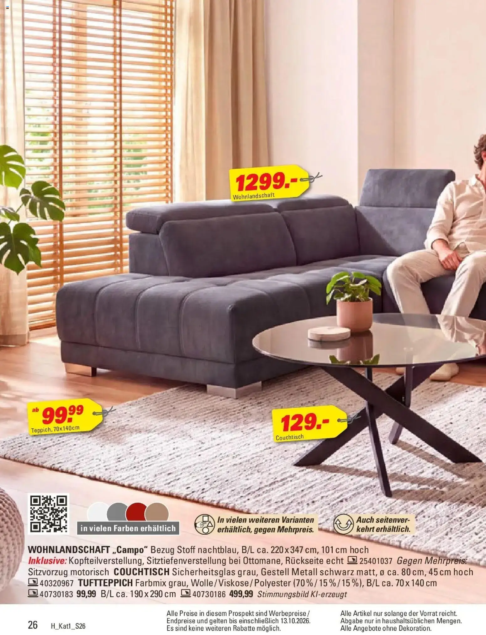 Höffner Prospekt Schönefeld – gültig ab 28.09.2026 | Seite: 26 | Produkte: Wohnlandschaft, Couchtisch