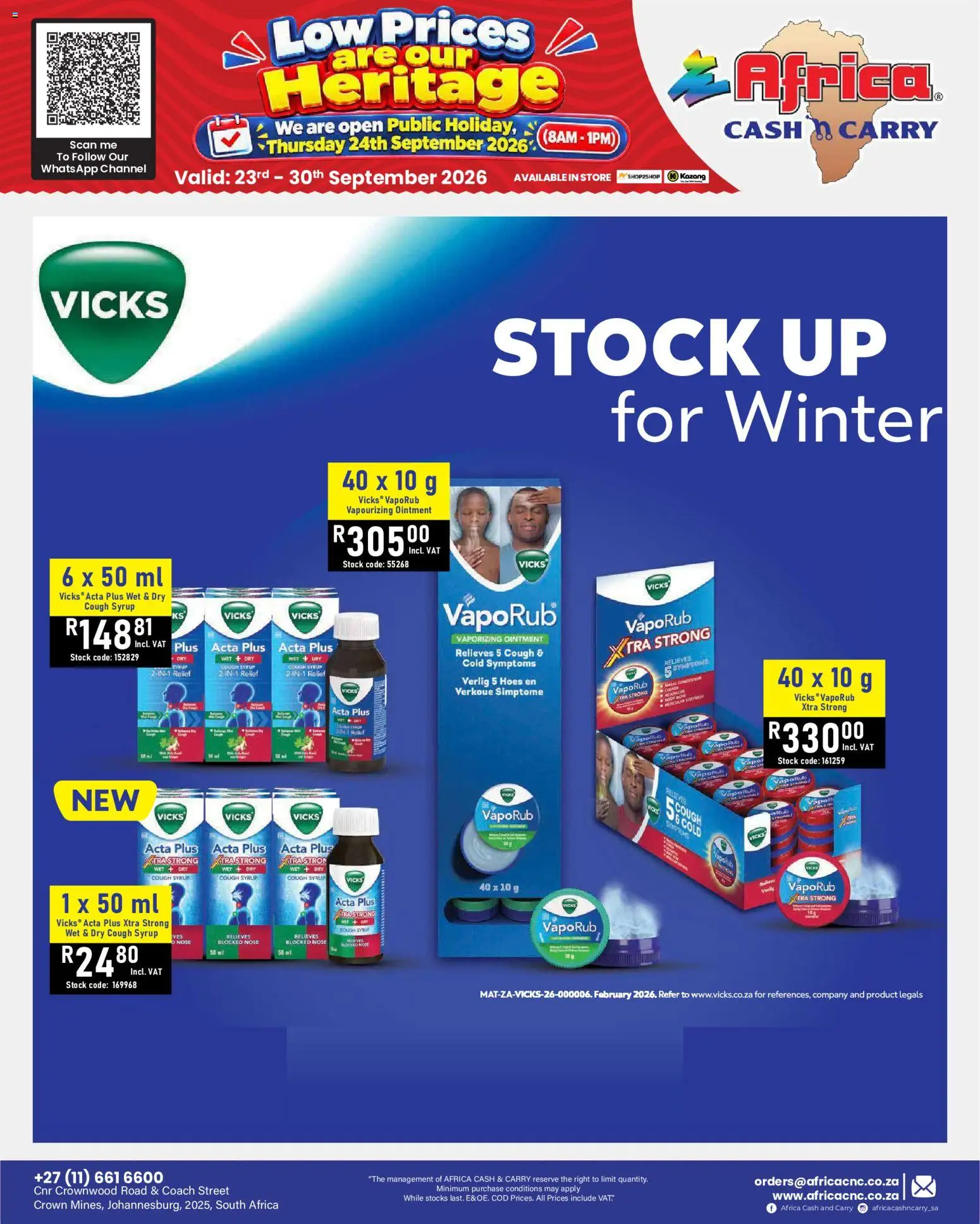 New Africa Cash & Carry catalogue – valid from 23/09/2026 | Page: 74 | Products: Cough syrup, Stock, Syrup