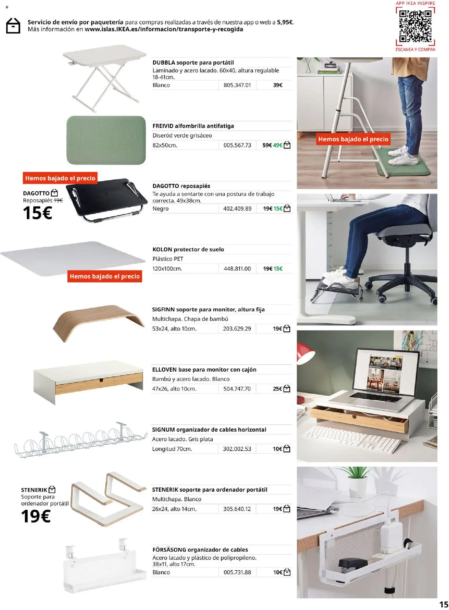 Catálogo IKEA Oficina profesional │ válido desde el 01/02/2026 | Página: 15 | Productos: Portátil, Soporte para ordenador portátil, Alfombrilla, Organizador