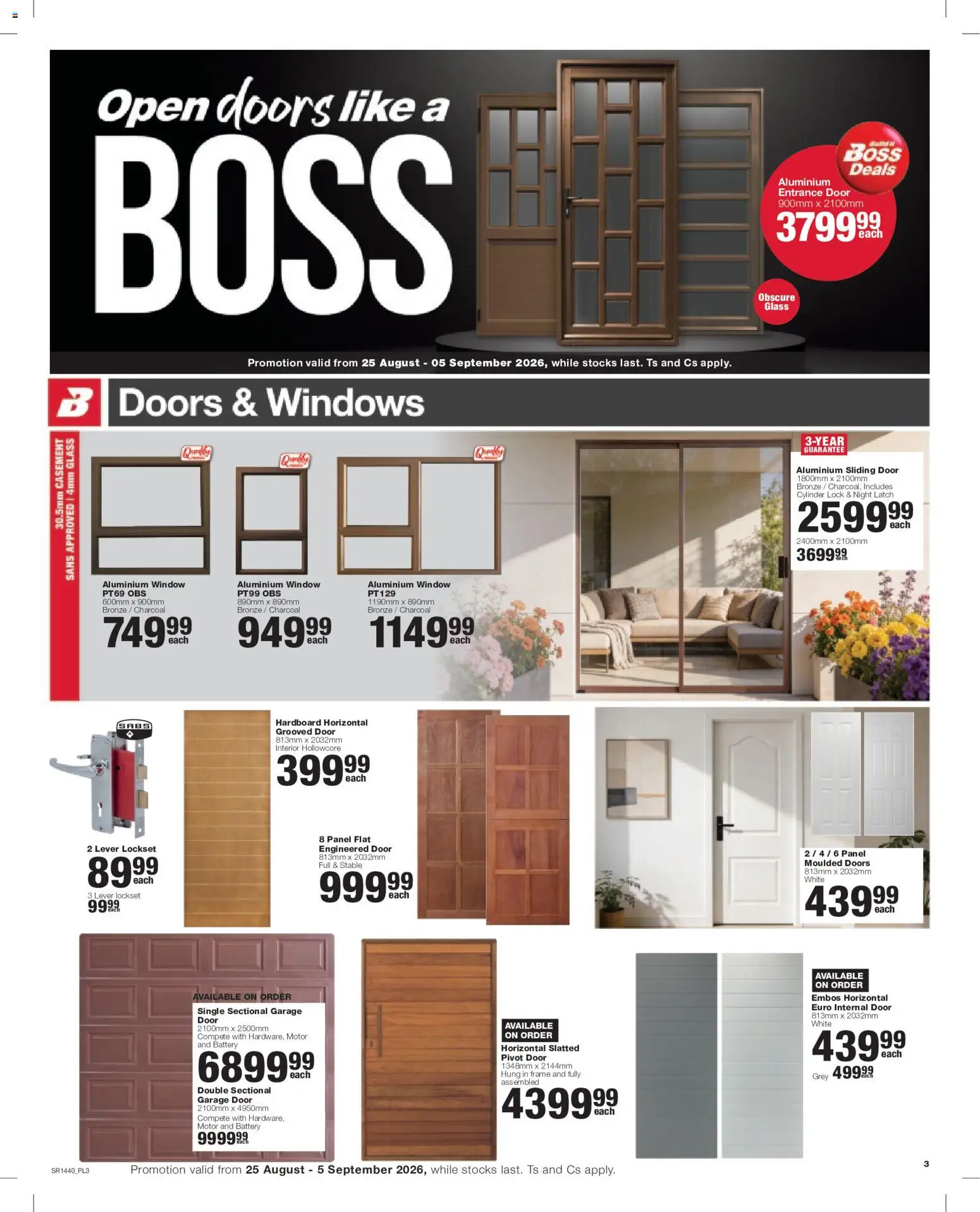 New Build It catalogue – valid from 25/08/2026 | Page: 3 | Products: Frame, Internal door, Lock, Battery