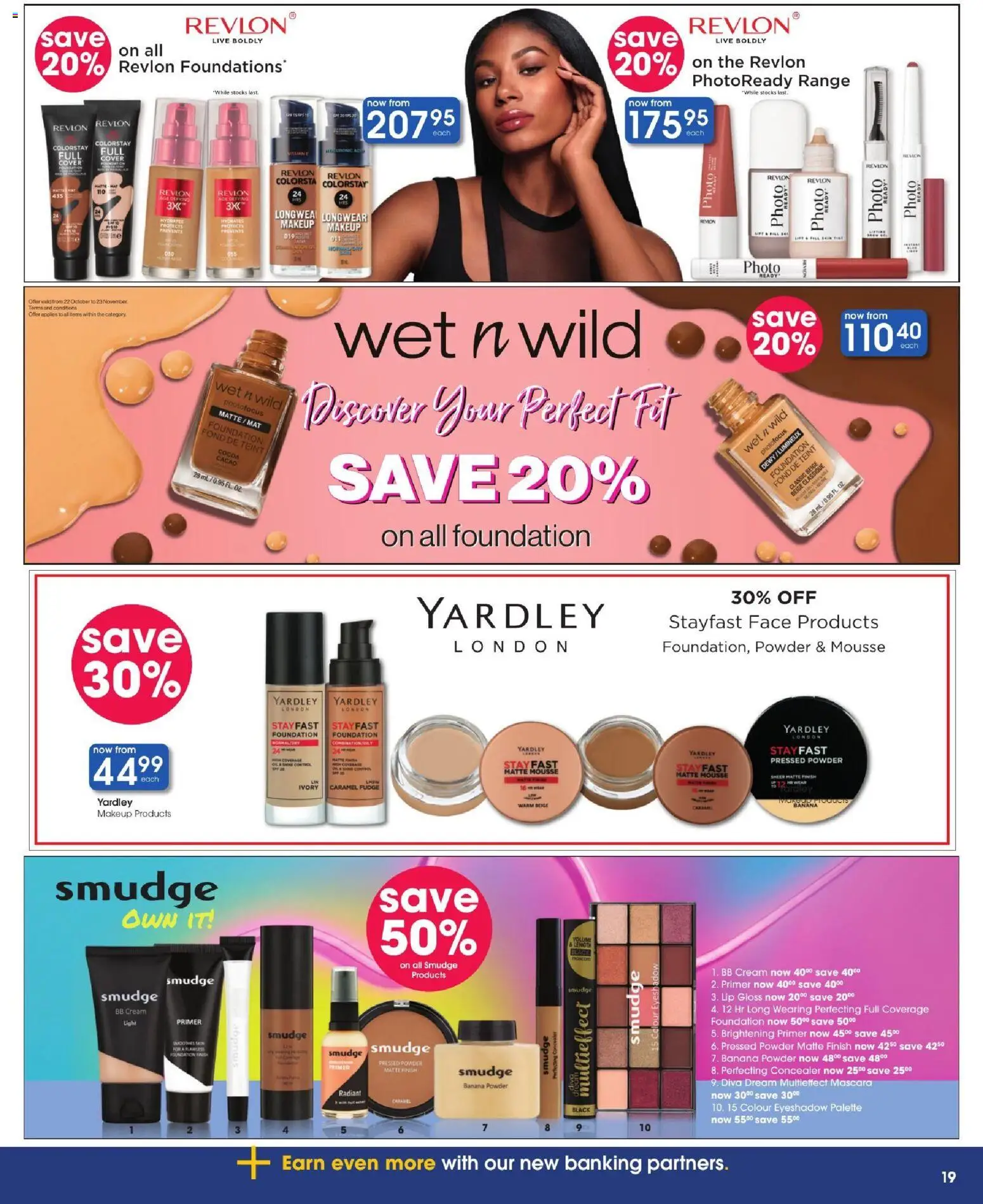 New Clicks catalogue – valid from 22/10/2026 | Page: 19 | Products: Primer, Foundation, Lip gloss, Cream