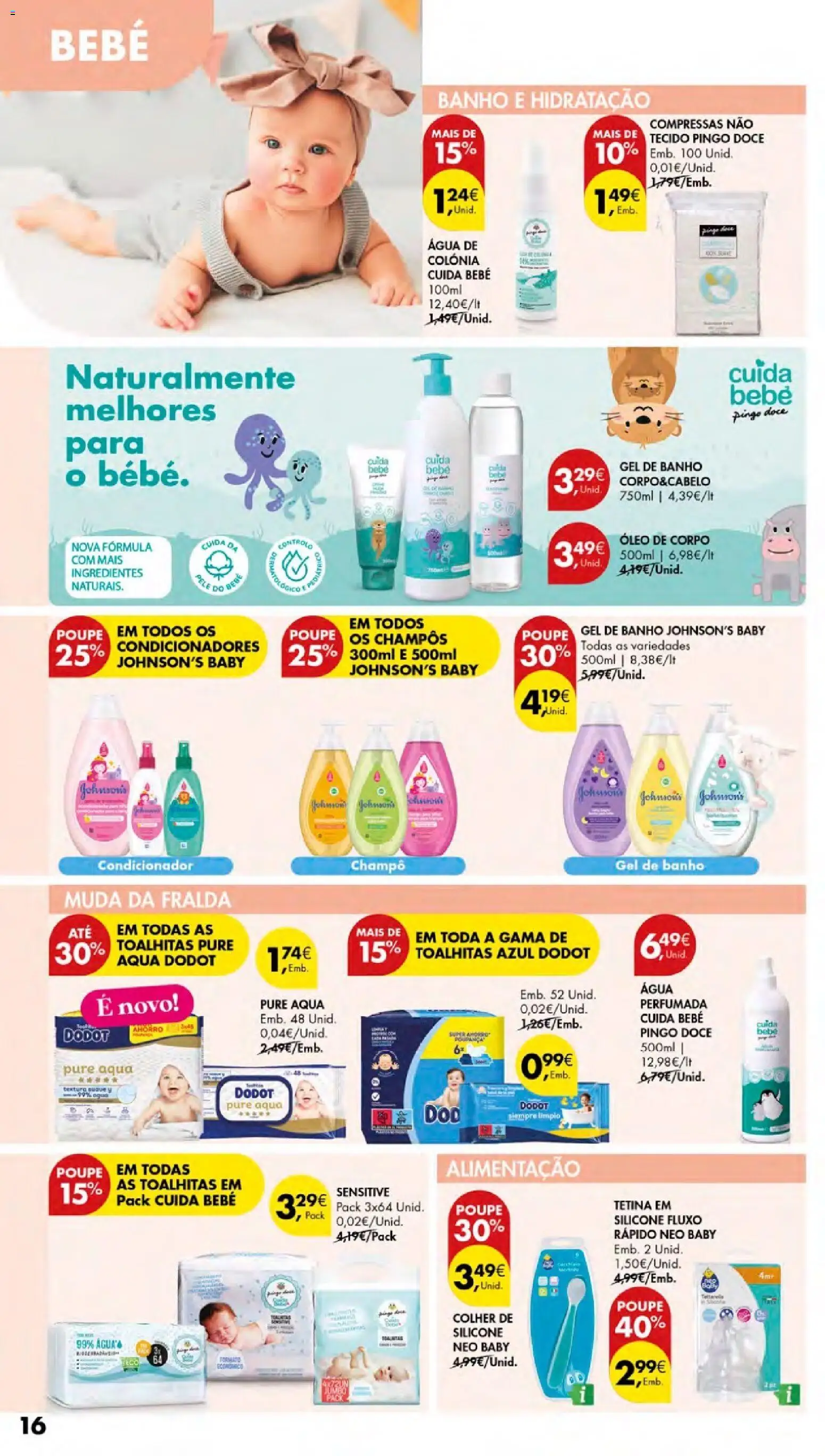 Pingo Doce Cuidados Pessoais e para o Lar │ válido de 24/09/2026 | Página: 16 | Produtos: Agua, Ingredientes, Gel de banho, Óleo