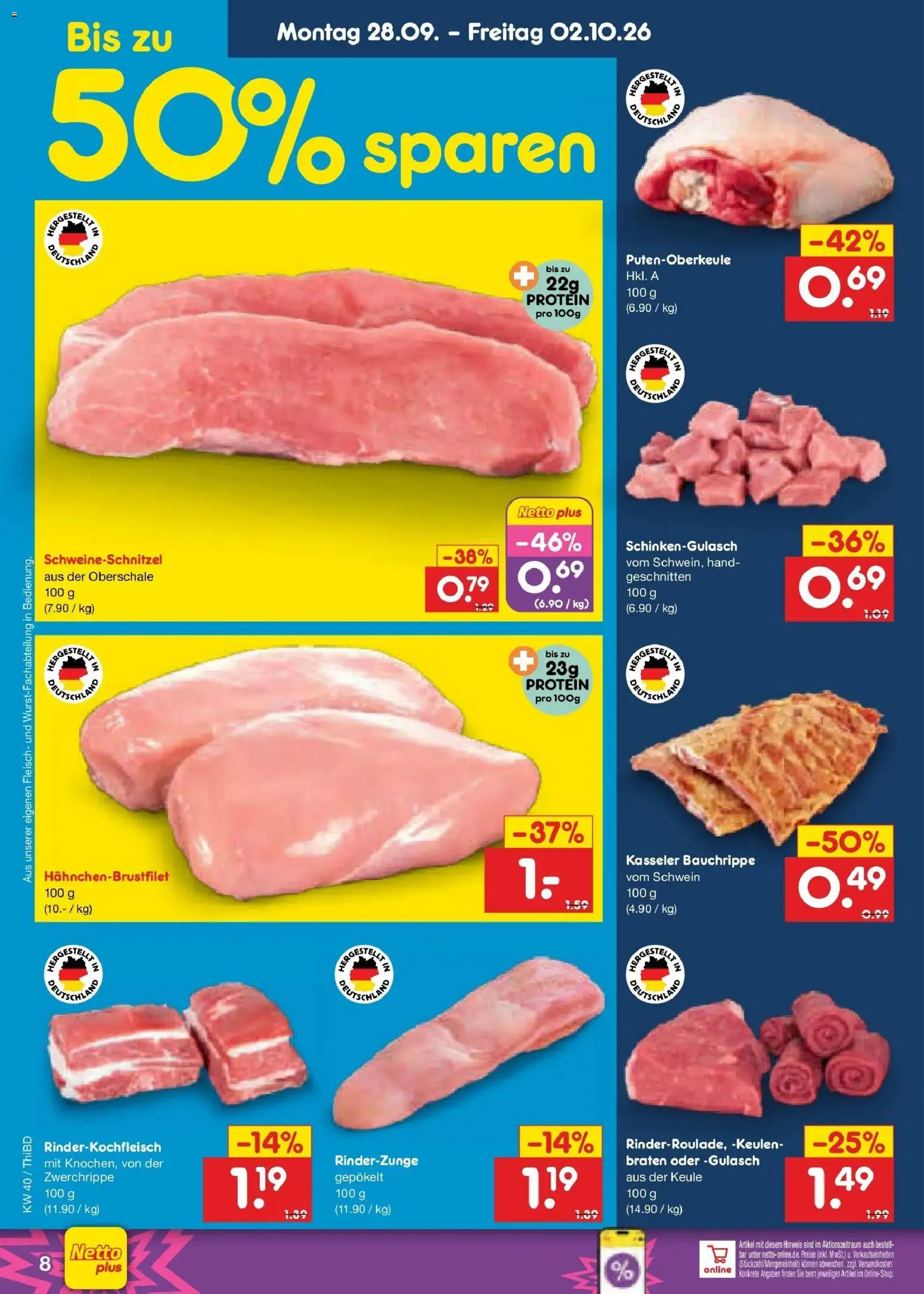 Netto Marken-Discount Prospekt Thiendorf – gültig ab 28.09.2026 | Seite: 10 | Produkte: Gulasch, Fleisch