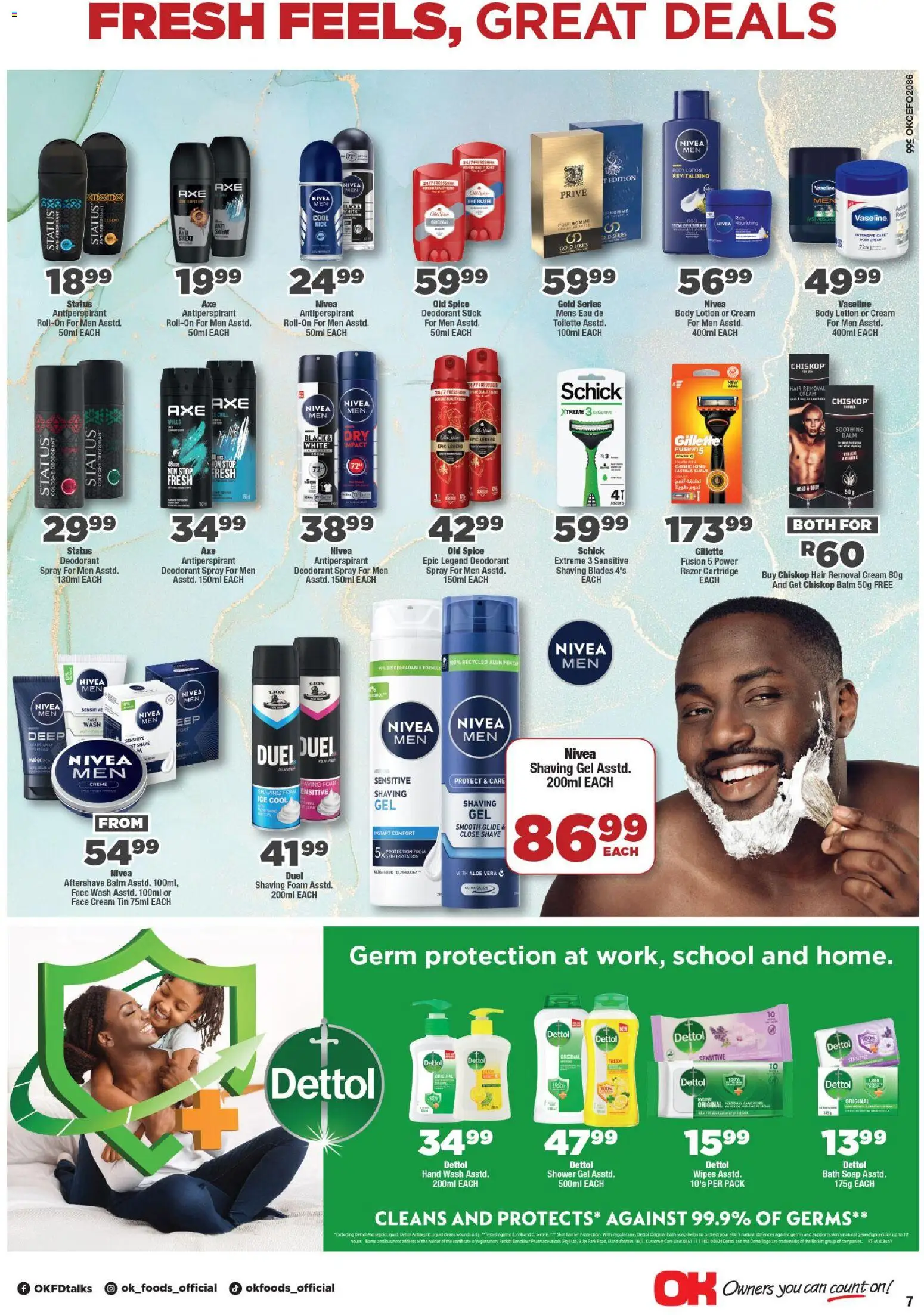 New OK Foods catalogue – valid from 25.05.2026 | Page: 7 | Products: Shower, Cream, Body cream, Lotion