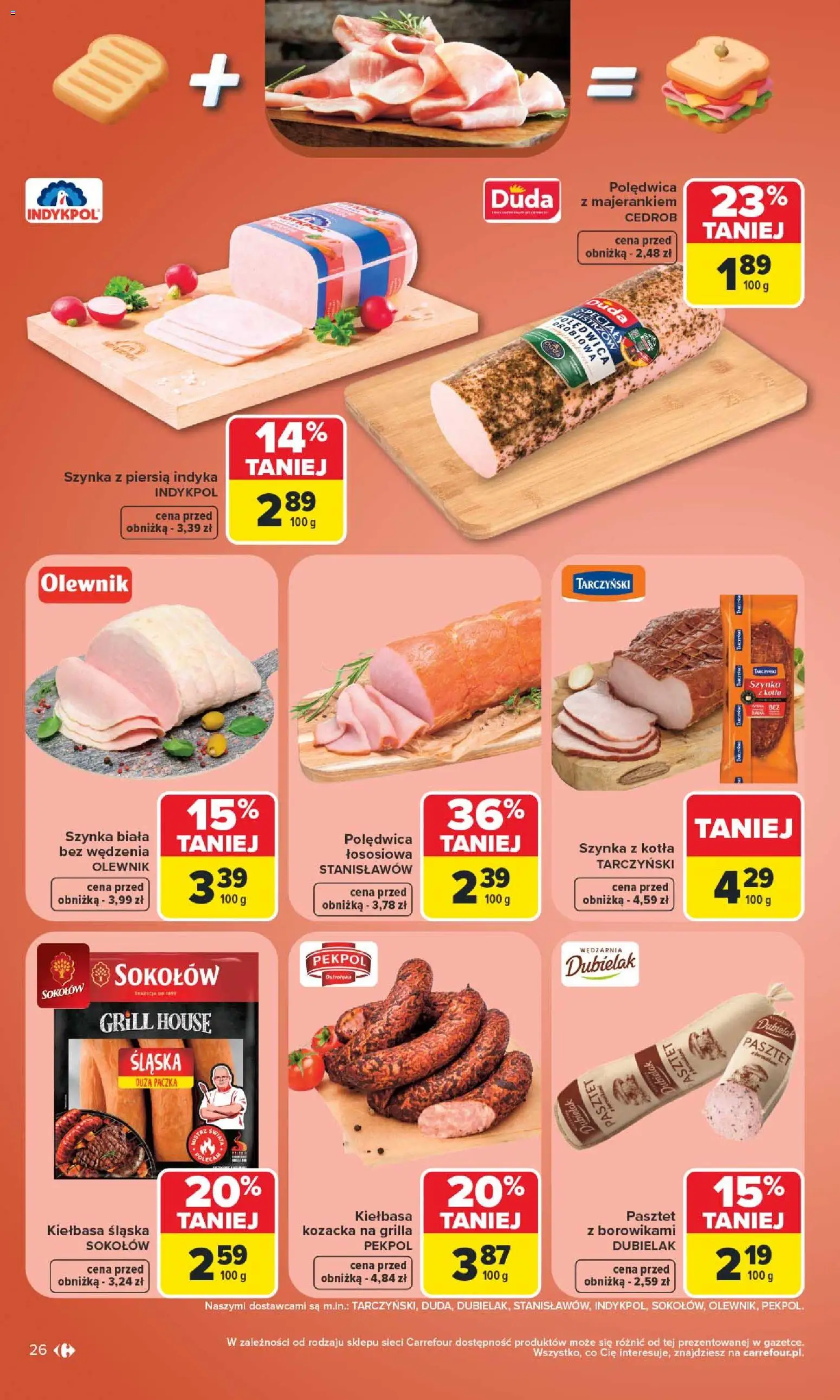 Carrefour gazetka od 29.06.2026 | Strona: 28 | Produkty: Kiełbasa, Grill, Szynka, Kiełbasa śląska