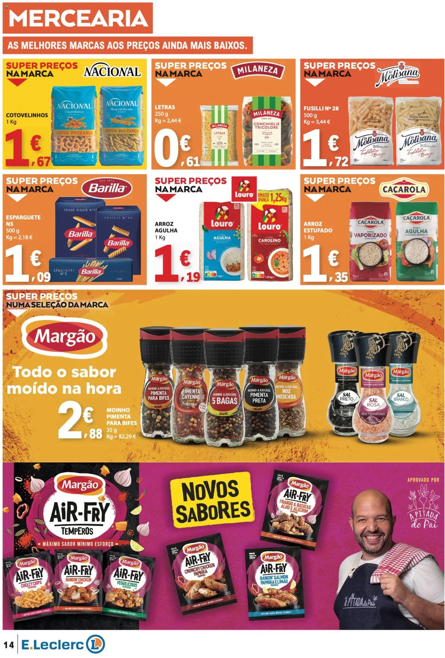 E.Leclerc folheto │ válido de 20/08/2026 | Página: 14 | Produtos: Esparguete, Mercearia, Macarrão, Alho