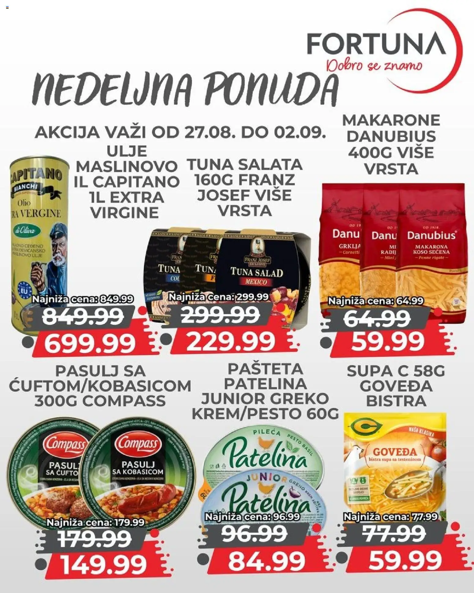 Fortuna Market katalog - važi od 27.08.2026 | Strana: 6 | Proizvode: Tuna, Salata, Ulje, Pašteta