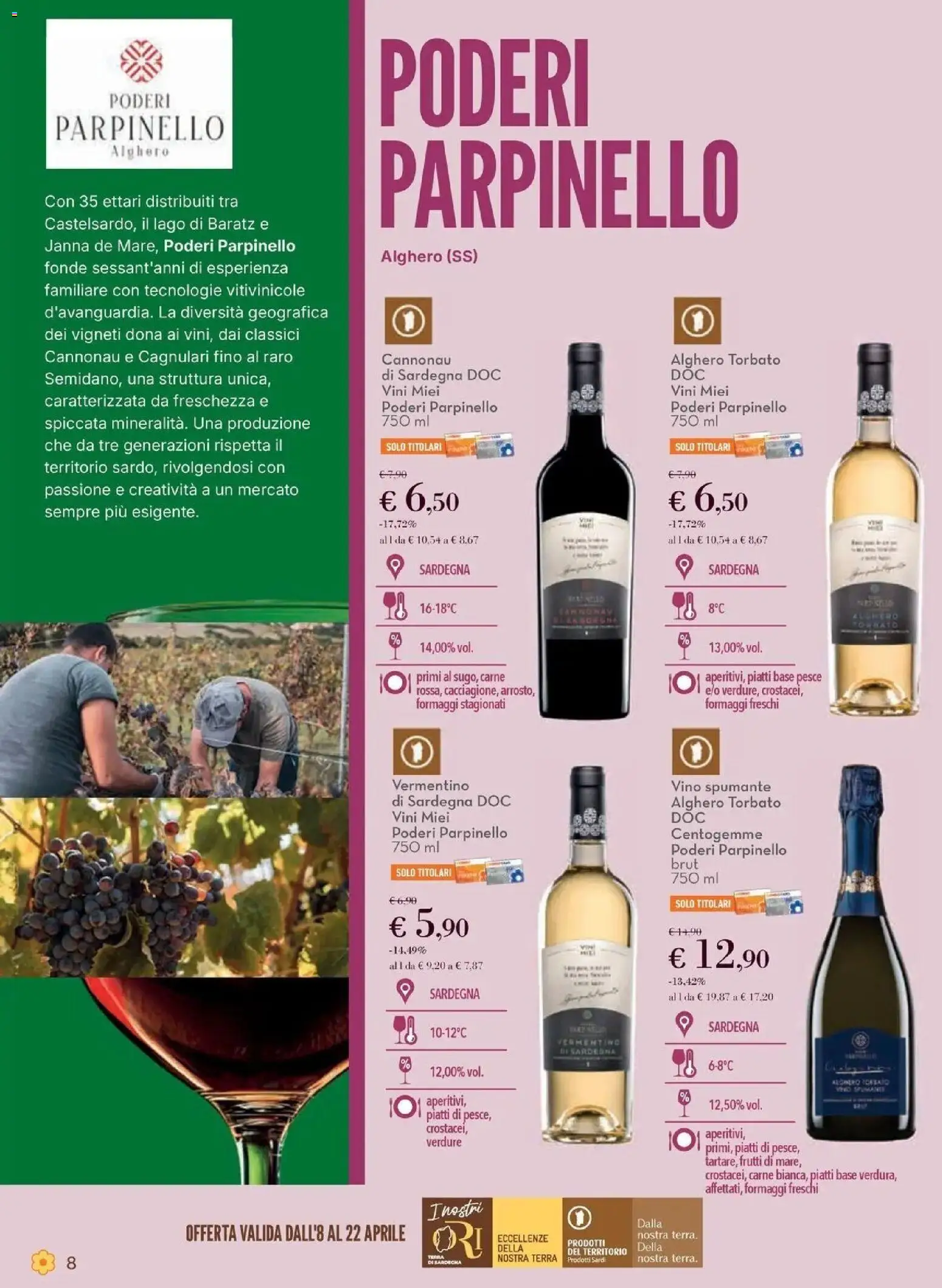 Volantino Conad del 08.04.2026 | Pagina: 8 | Prodotti: Verdure, Vino, Spumante, Terra