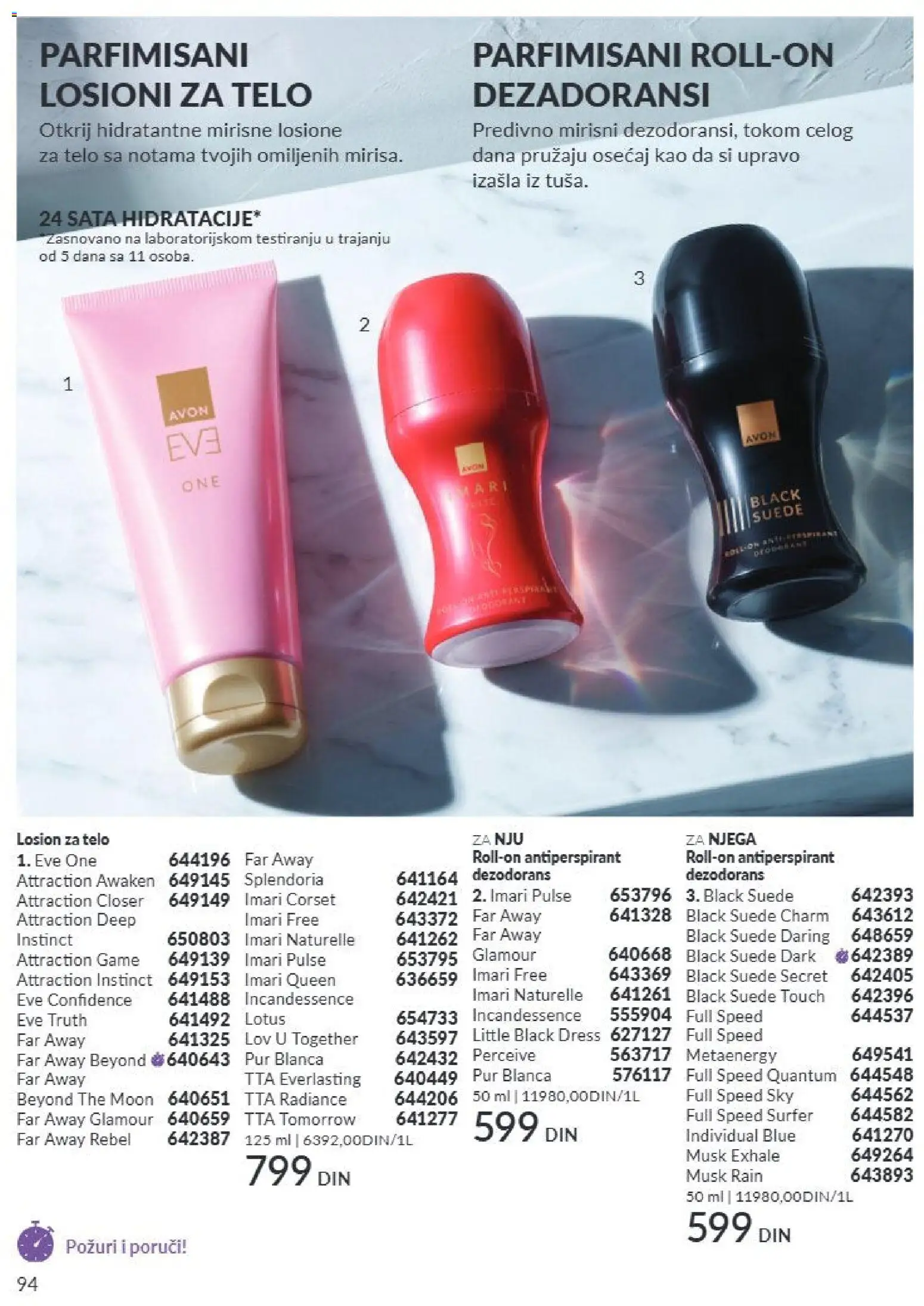 AVON katalog - važi od 01.09.2026 | Strana: 94 | Proizvode: Lotus, Losion za telo, Dezodorans, Antiperspirant