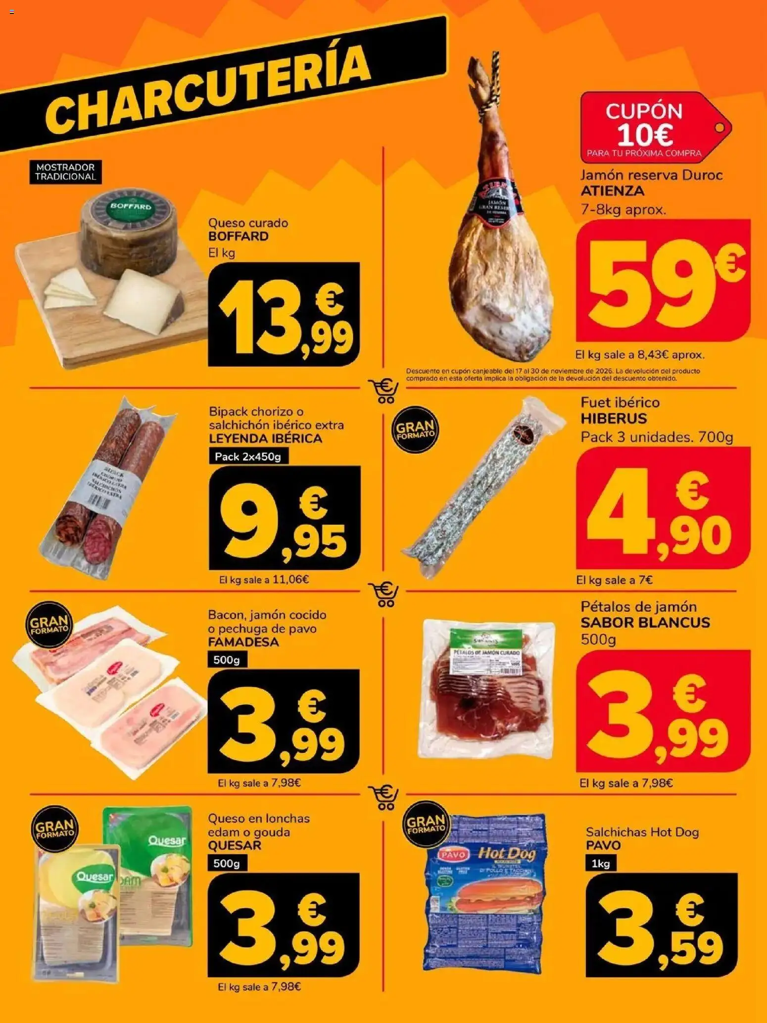 Supeco folleto 22/10/2026 - 16/11/2026 | Página: 4 | Productos: Queso, Jamón, Pollo, Salchichas