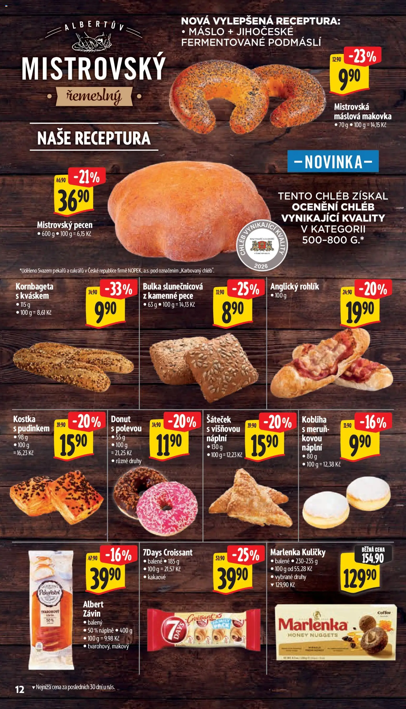 Albert leták - Supermarket -  	Frenštát pod Radhoštěm od 16.09.2026 | Strana: 26 | Produkty: Donut, Chléb, Rohlík, Podmáslí