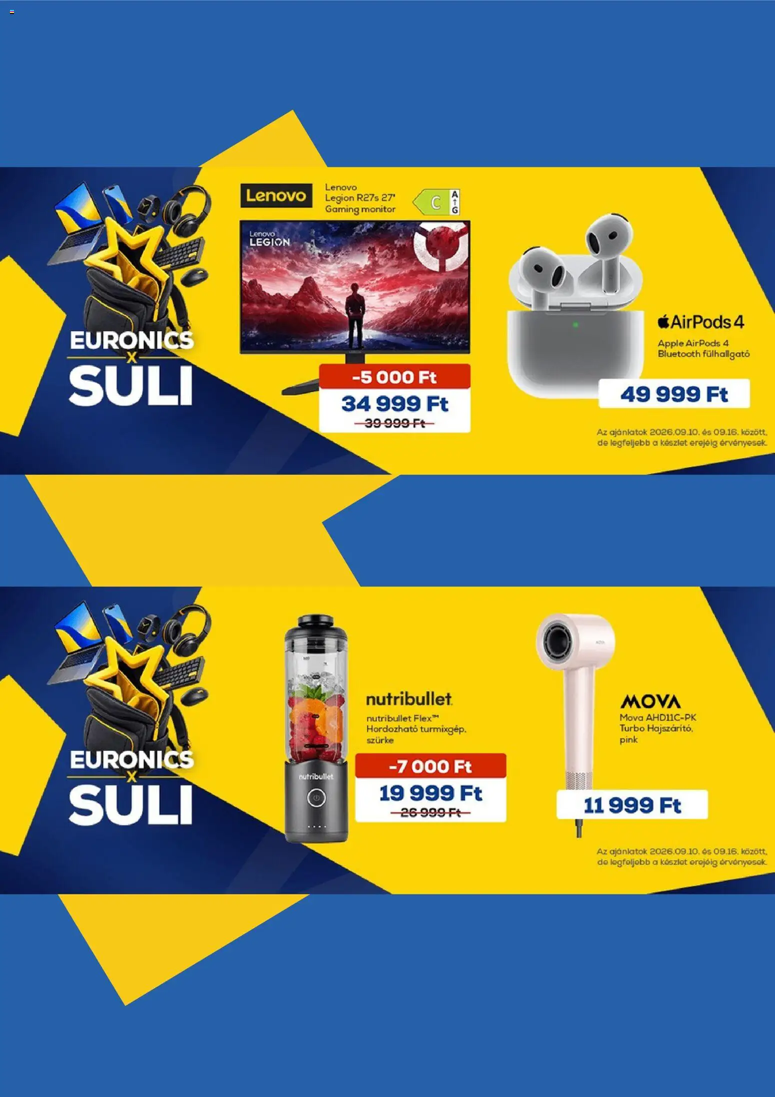 Euronics akciós ujság - amely érvényes a következő dátumtól: 2026.09.10. | Oldal: 2 | Termékek: Monitor, Fülhallgató