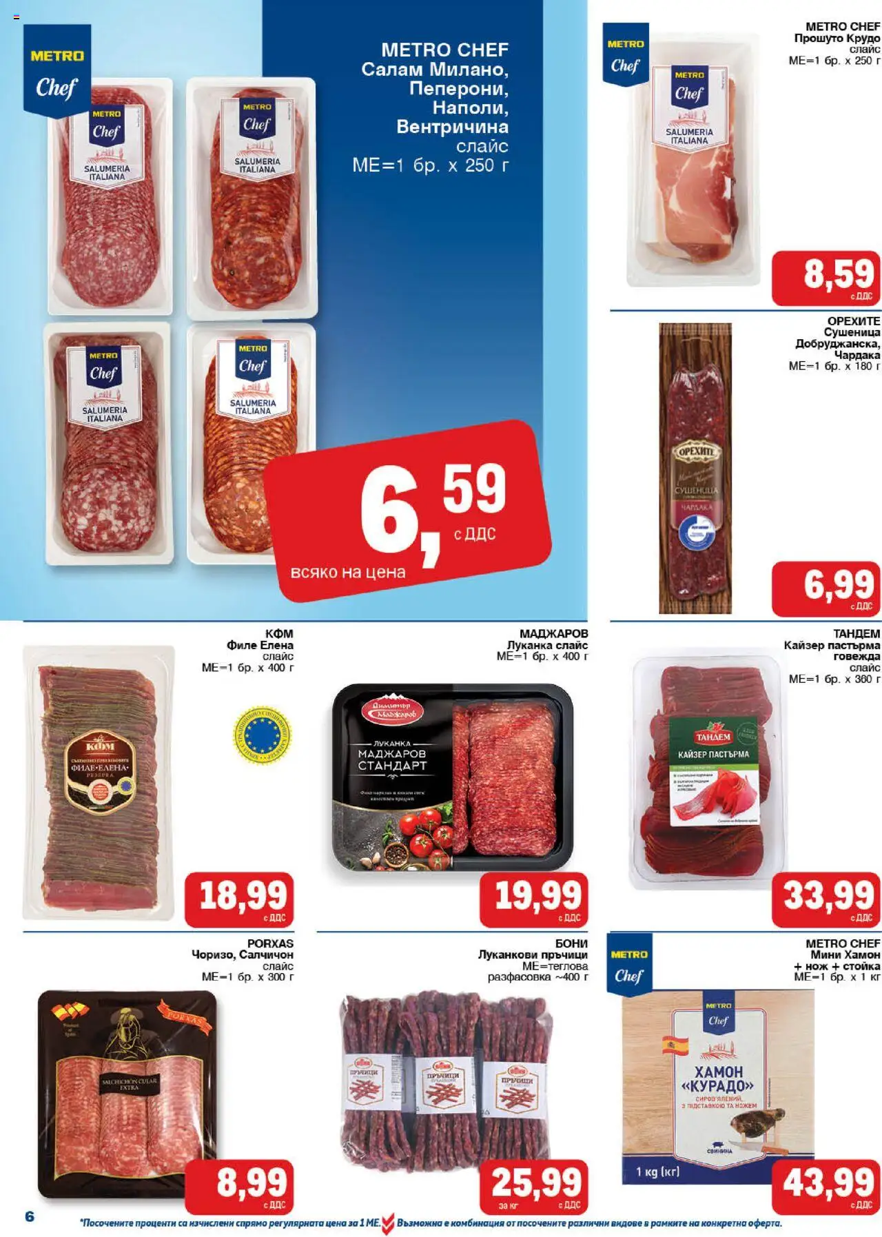 {H1} | Страница: 6 | Продукти: Салам, Филе