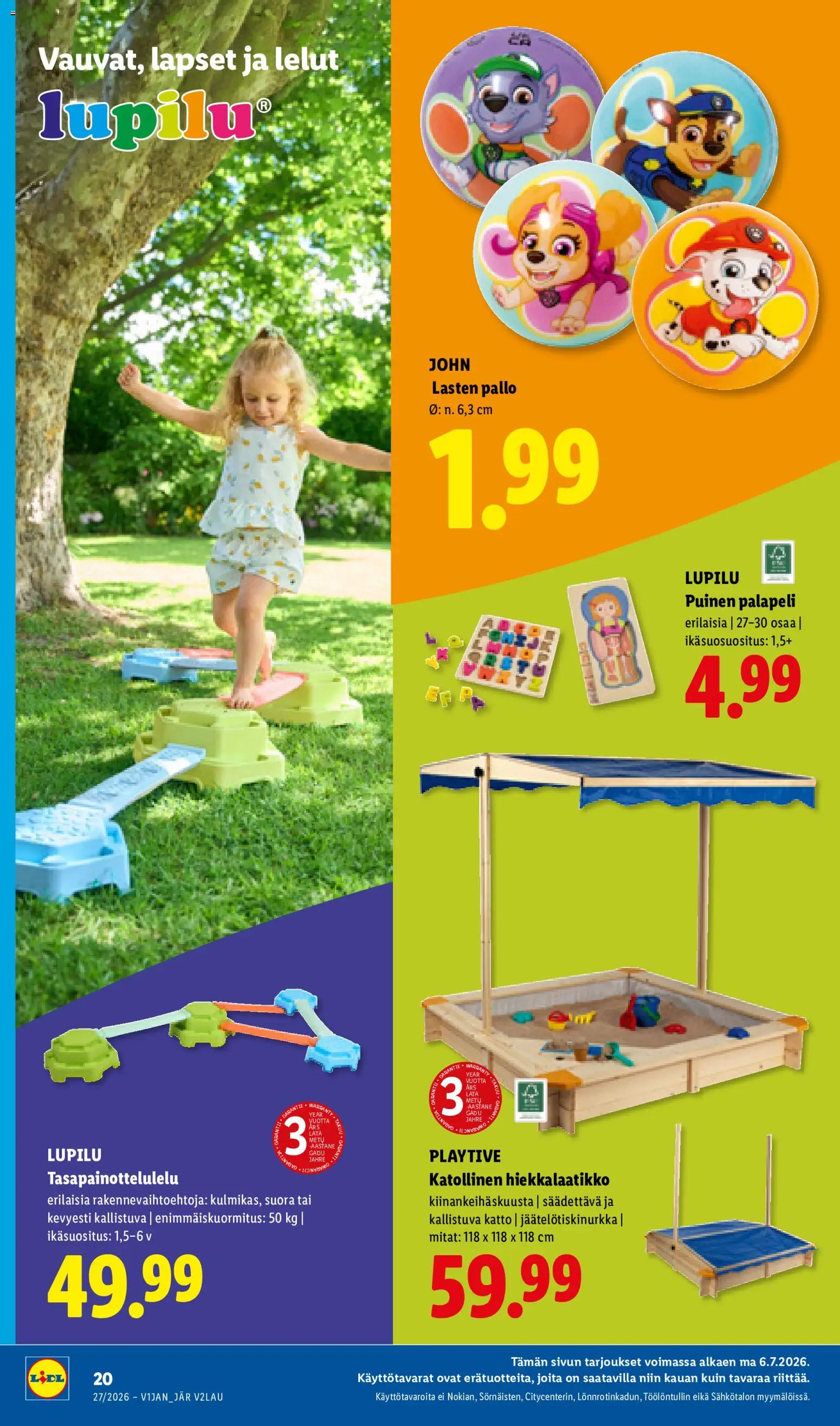 Lidl tarjoukset - Helsinki – voimassa 02/07/2026 alkaen | Sivu: 29 | Tuotteet: Palapeli, Hiekkalaatikko