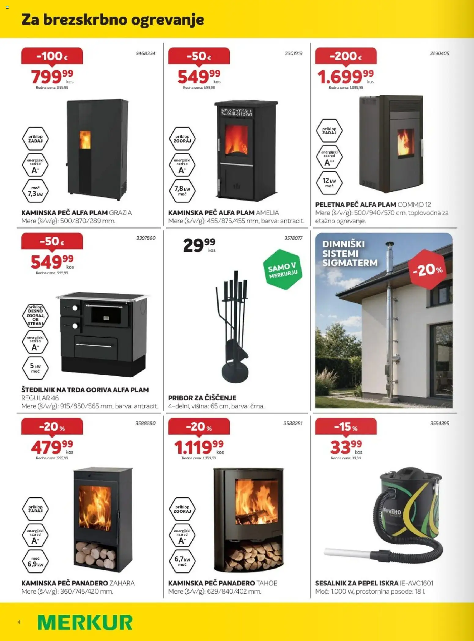 Novi Merkur katalog ponudbe – veljaven od 02.09.2026 | Stran: 4 | Izdelki: Pribor, Barva, Štedilnik, Sesalnik