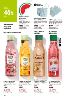 Vista previa Oriflame - Catálogo Campaña 11 válido desde el 05/08/2026 | Página: 140 | Productos: Esponja, Gel de ducha, Mango, Baño