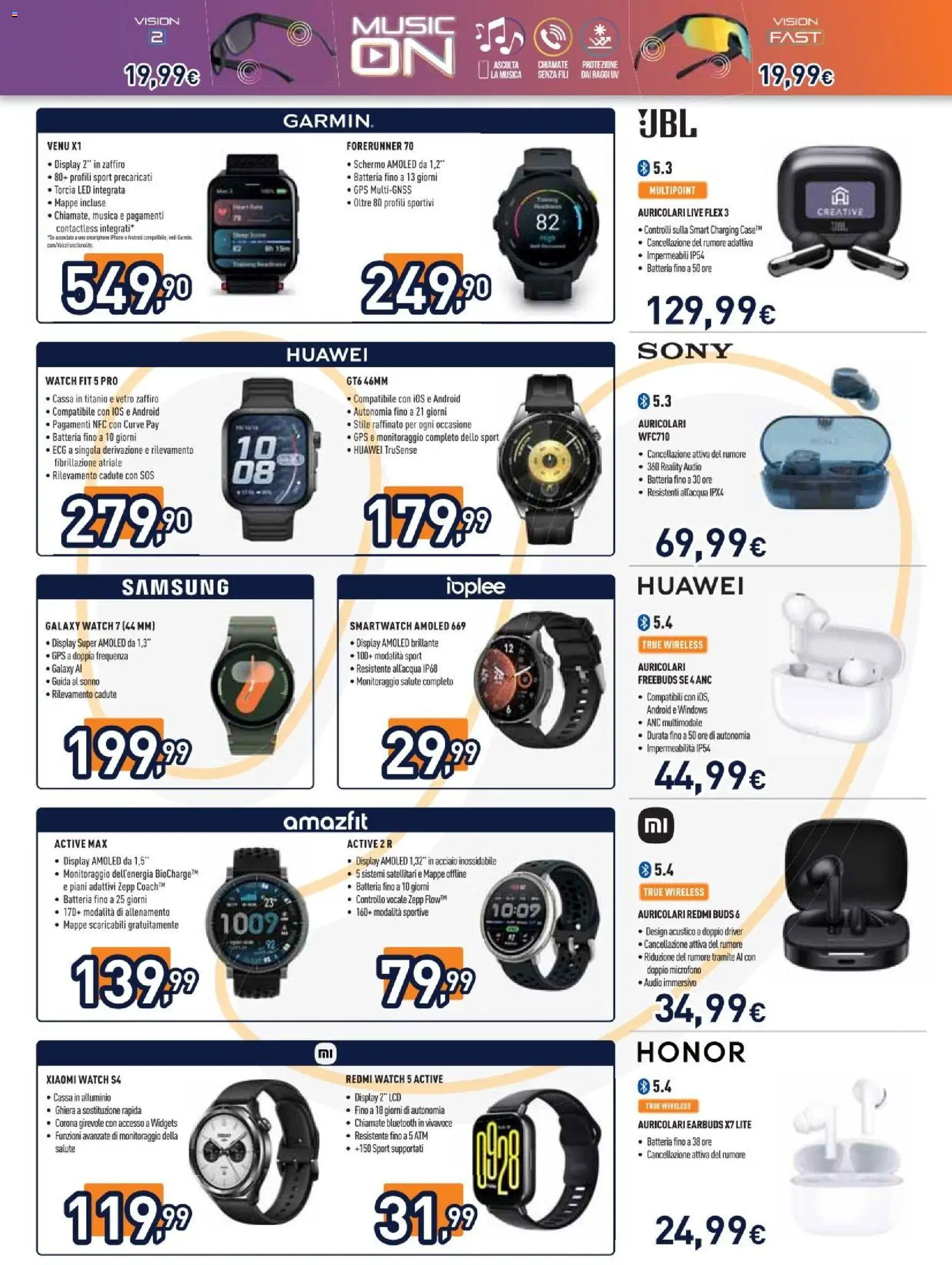 Volantino Unieuro del 01/07/2026 | Pagina: 12 | Prodotti: Auricolari, Schermo, Microfono, Samsung