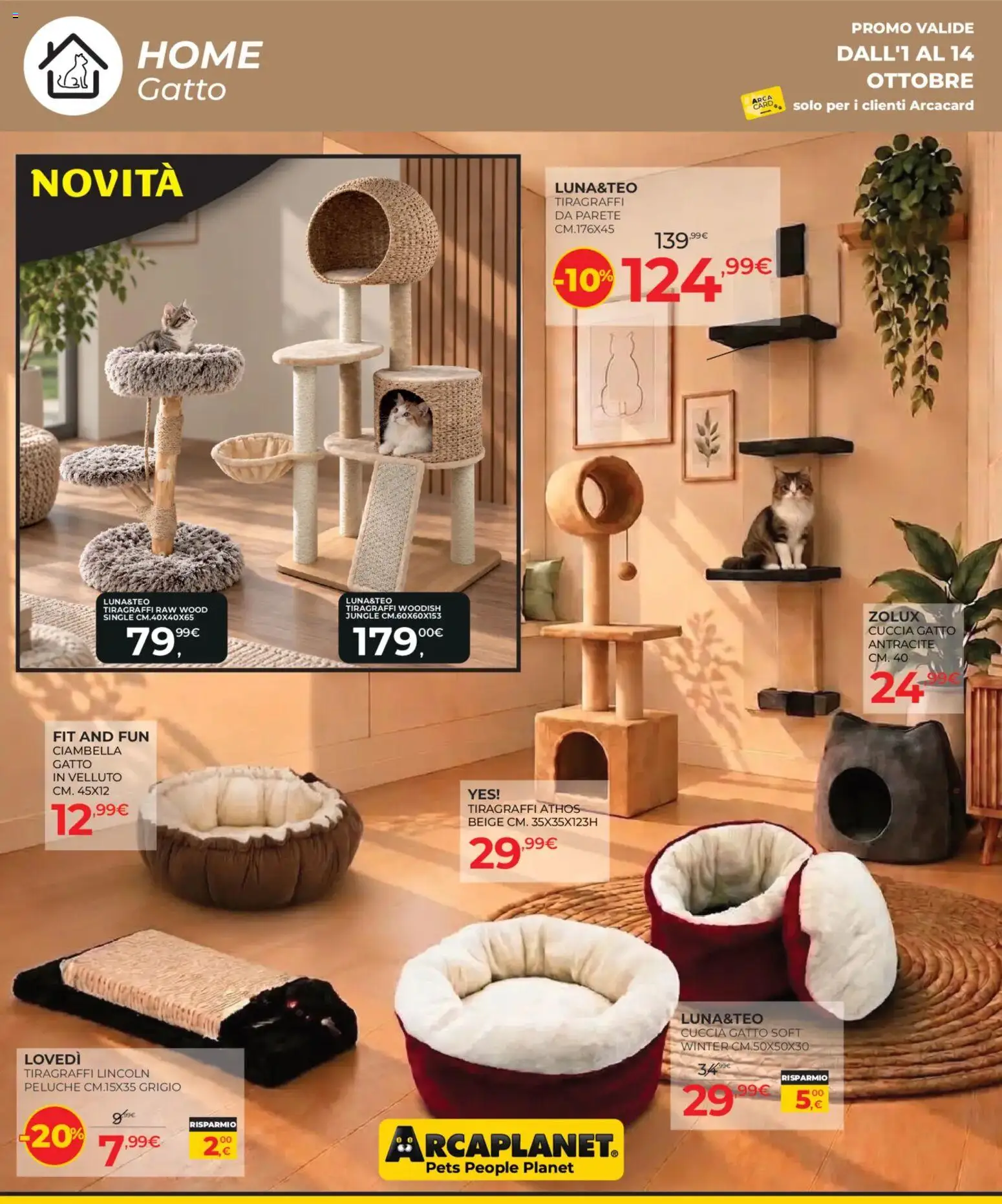 Volantino Arcaplanet del 01/10/2026 | Pagina: 26 | Prodotti: Peluche, Ciambella, Tiragraffi