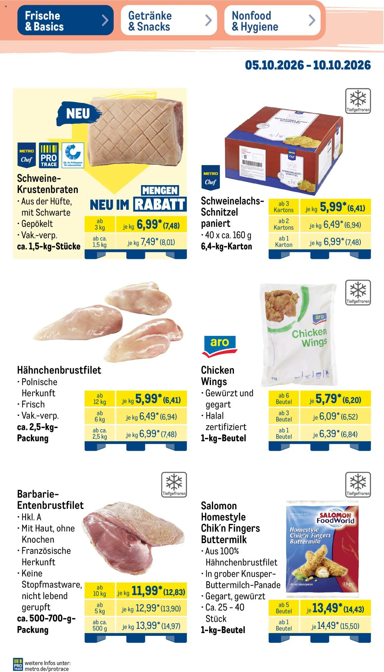 Metro Prospekt – gültig ab 05.10.2026 | Seite: 5 | Produkte: Krustenbraten, Schnitzel