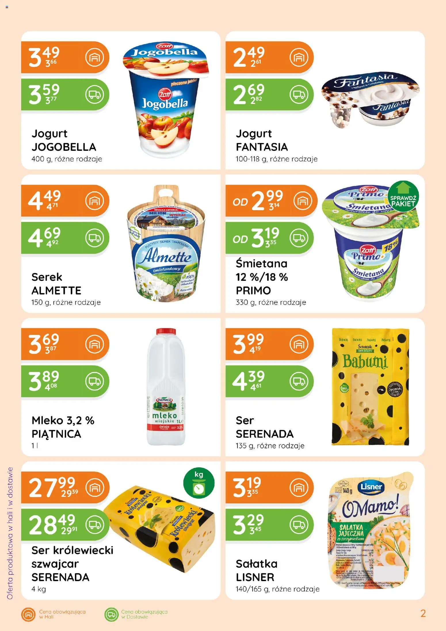 Eurocash gazetka - Ofensywa Spożywcza od 17.09.2026 | Strona: 2 | Produkty: Serek śmietankowy, Piątnica, Jogurt, Śmietana
