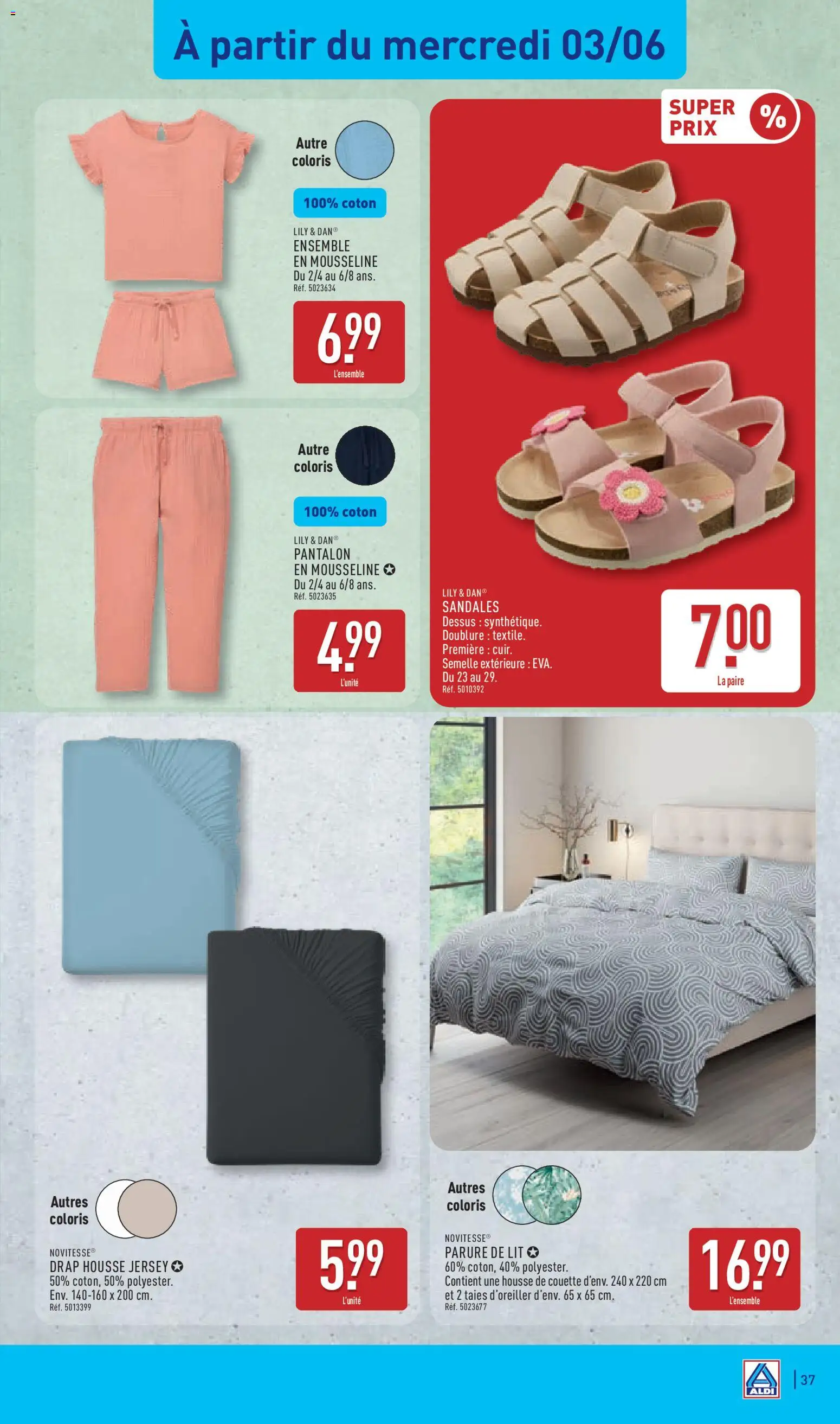 {H1} | Page: 41 | Produits: Coton, Lit, Housse de couette, Sandales