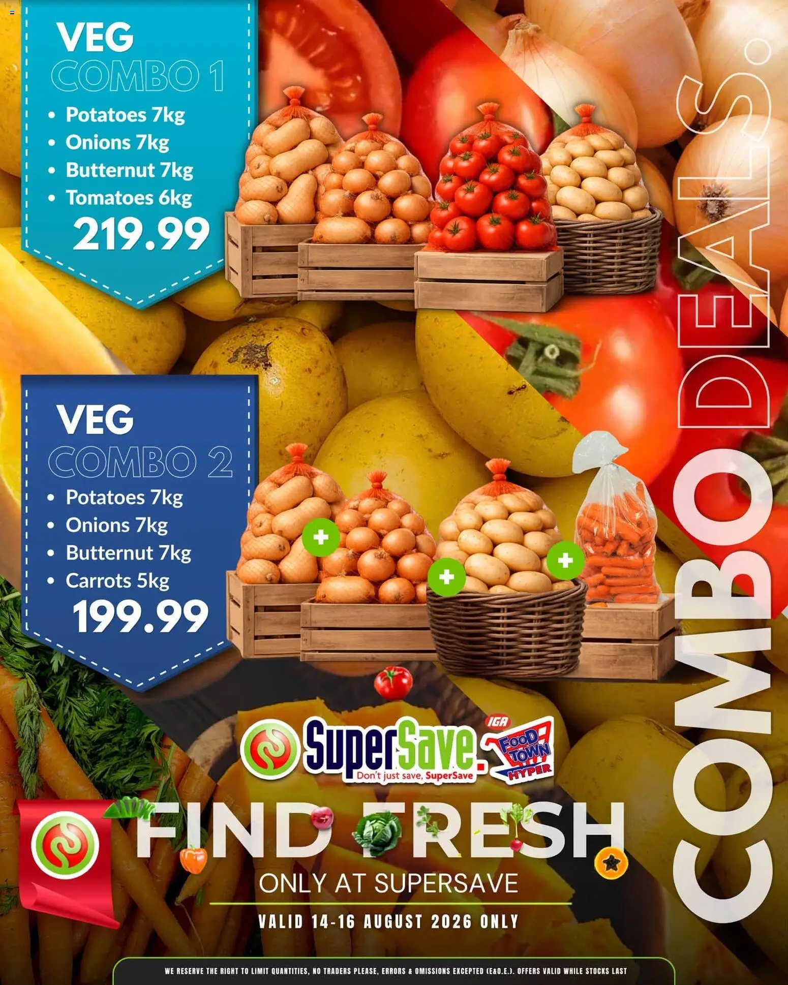 New Super Save catalogue – valid from 14/08/2026 | Page: 1 | Products: Tomatoes, Carrots, Potatoes, Onions