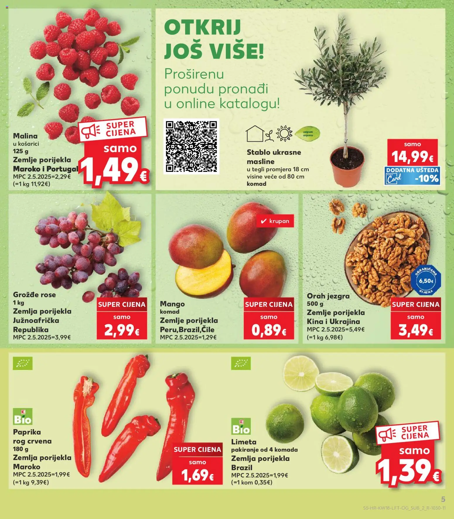 Kaufland katalog | vrijedi od 29.04.2026 | Stranica: 5 | Proizvodi: Masline, Paprika, Mango, Limeta