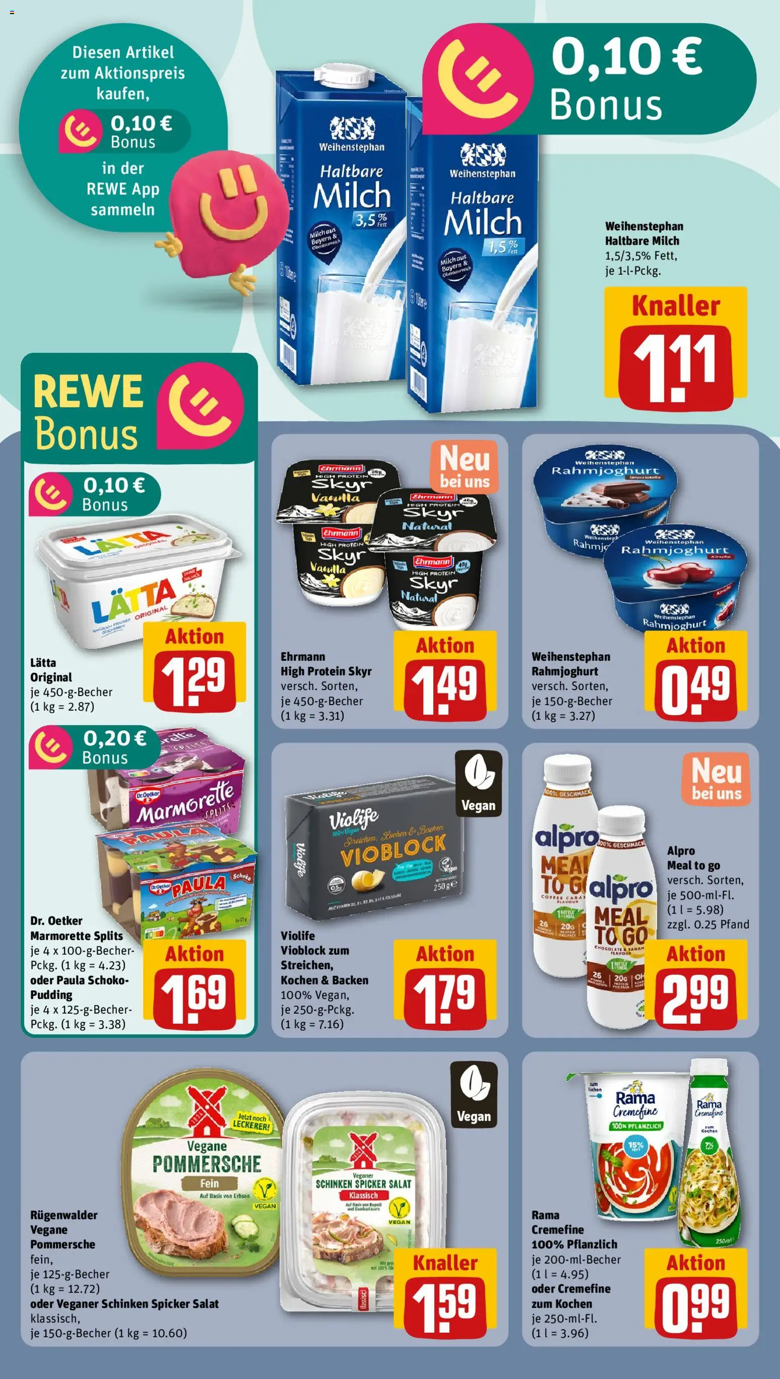 Rewe Prospekt 	 – gültig ab 02.03.2026 | Seite: 15 | Produkte: Milch, Rama cremefine, Alpro, Schinken