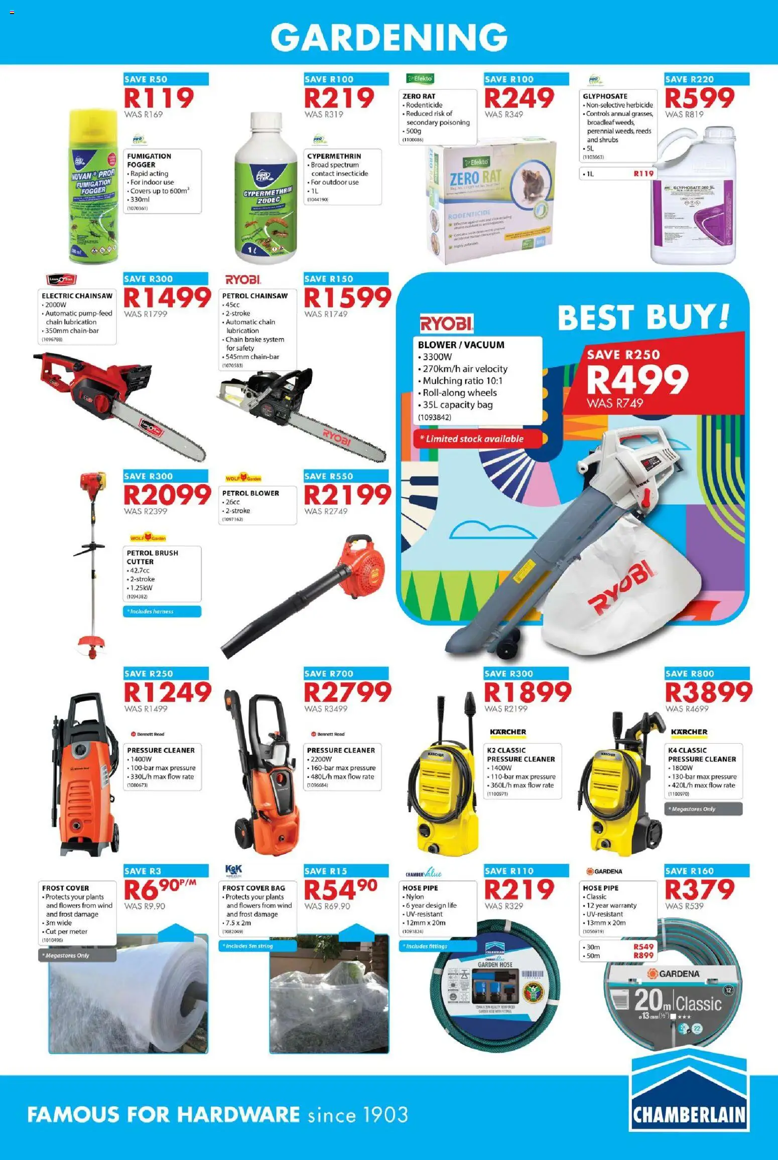 New Chamberlain catalogue – valid from 21.05.2026 | Page: 11 | Products: Chainsaw, Brush, Garden hose, Pipe