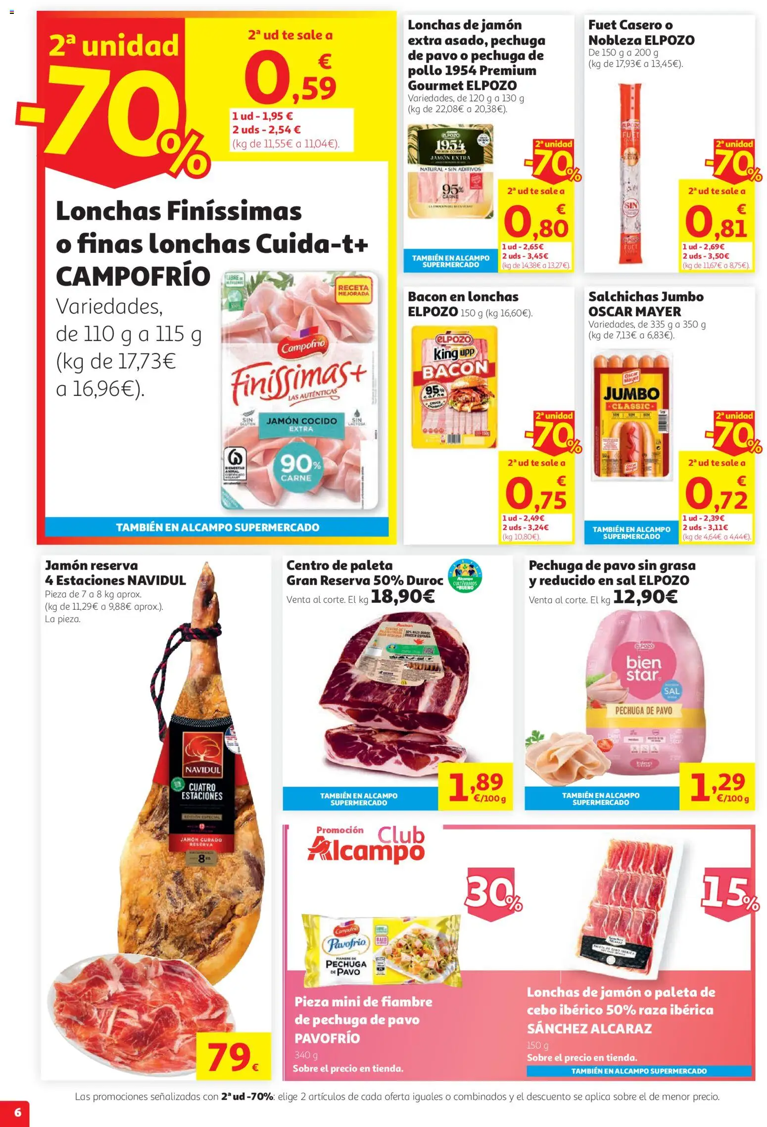 Alcampo HG Unico │ válido desde el 27/08/2026 | Página: 6 | Productos: Té, Sal, Carne, Salchichas