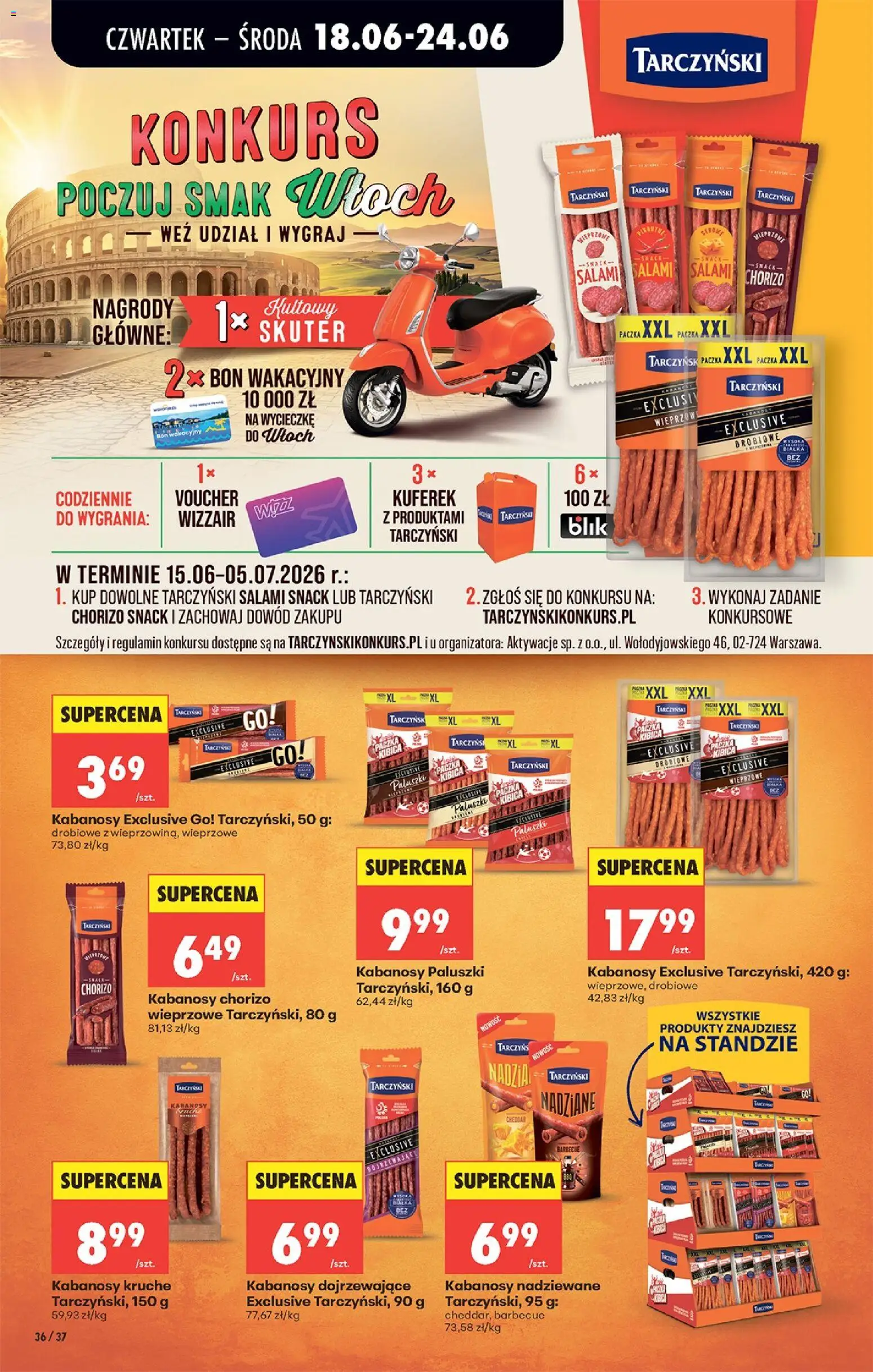 Biedronka gazetka od czwartku od 18.06.2026 | Strona: 44 | Produkty: Kabanosy, Paluszki, Salami, Cheddar