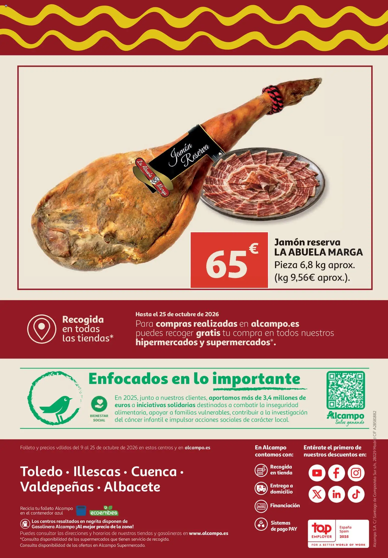 Alcampo Campo y Alma │ válido desde el 09/10/2026 | Página: 12 | Productos: Jamón, Marco