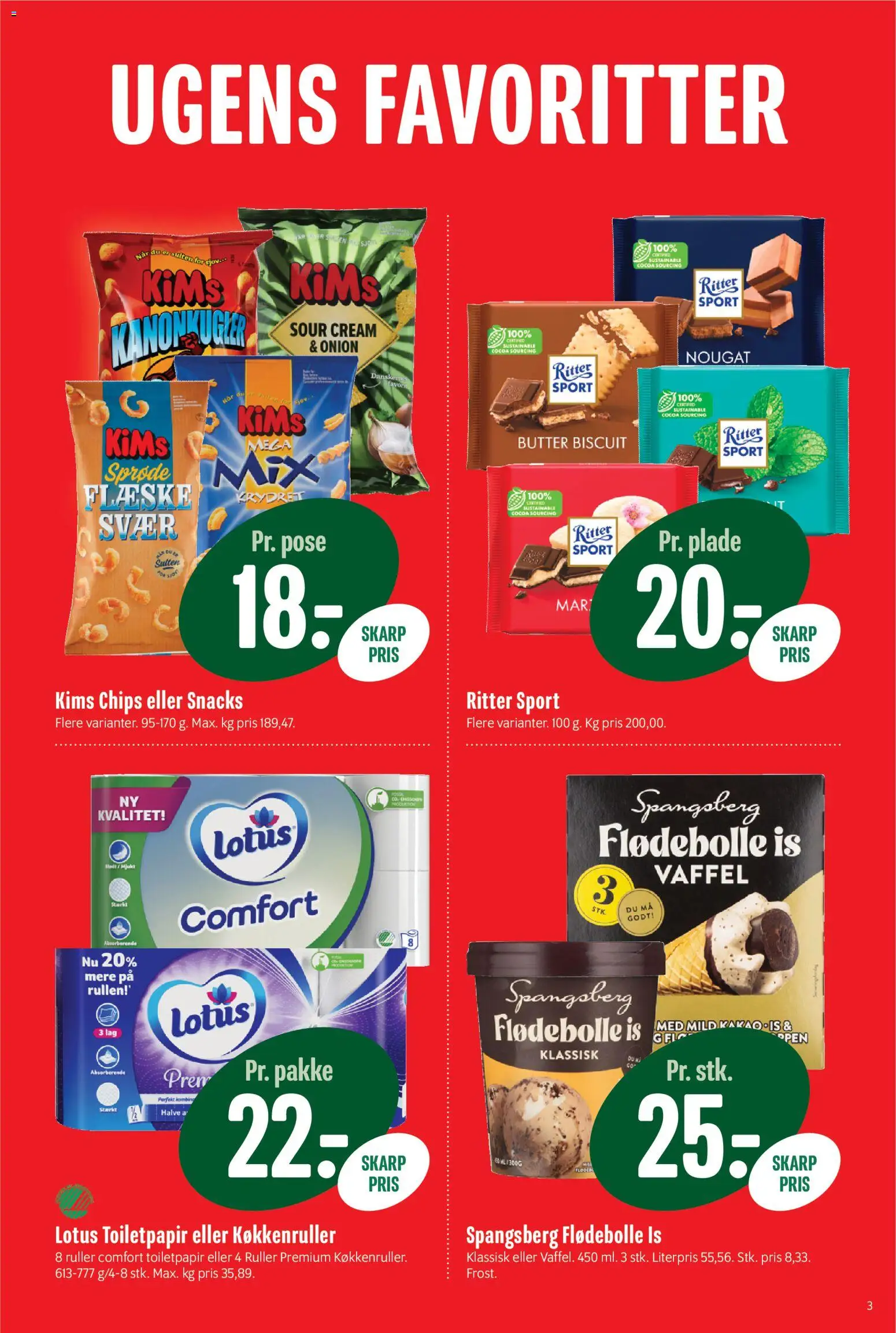 Min Købmand tilbudsavis – gyldig fra 10/07/2026 | Side: 3 | Produkter: Chips, Kakao, Is, Nougat