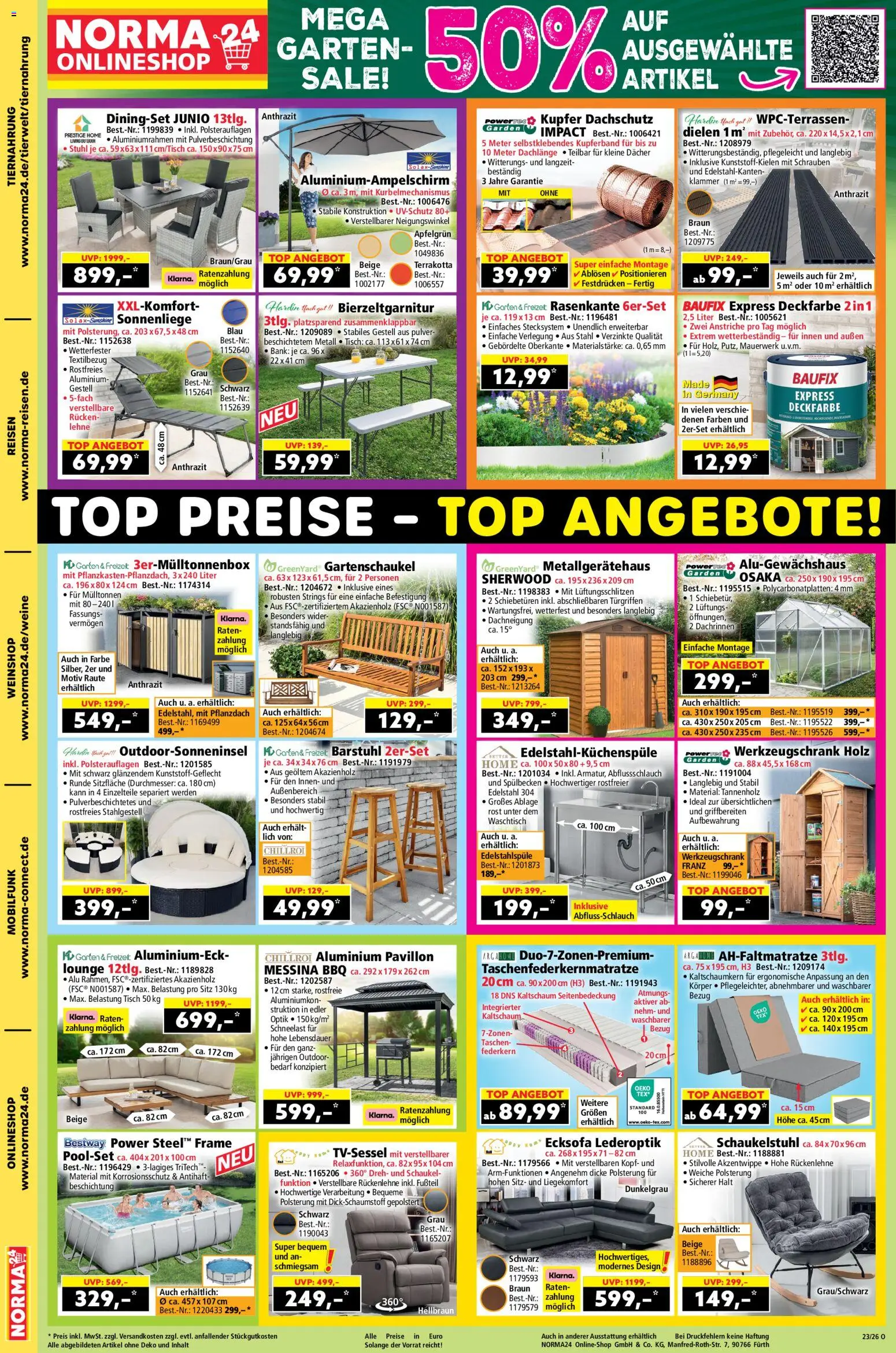 Norma Onlineshop – gültig ab 01.06.2026 | Seite: 2 | Produkte: Top, Tisch, Stuhl, Waschtisch