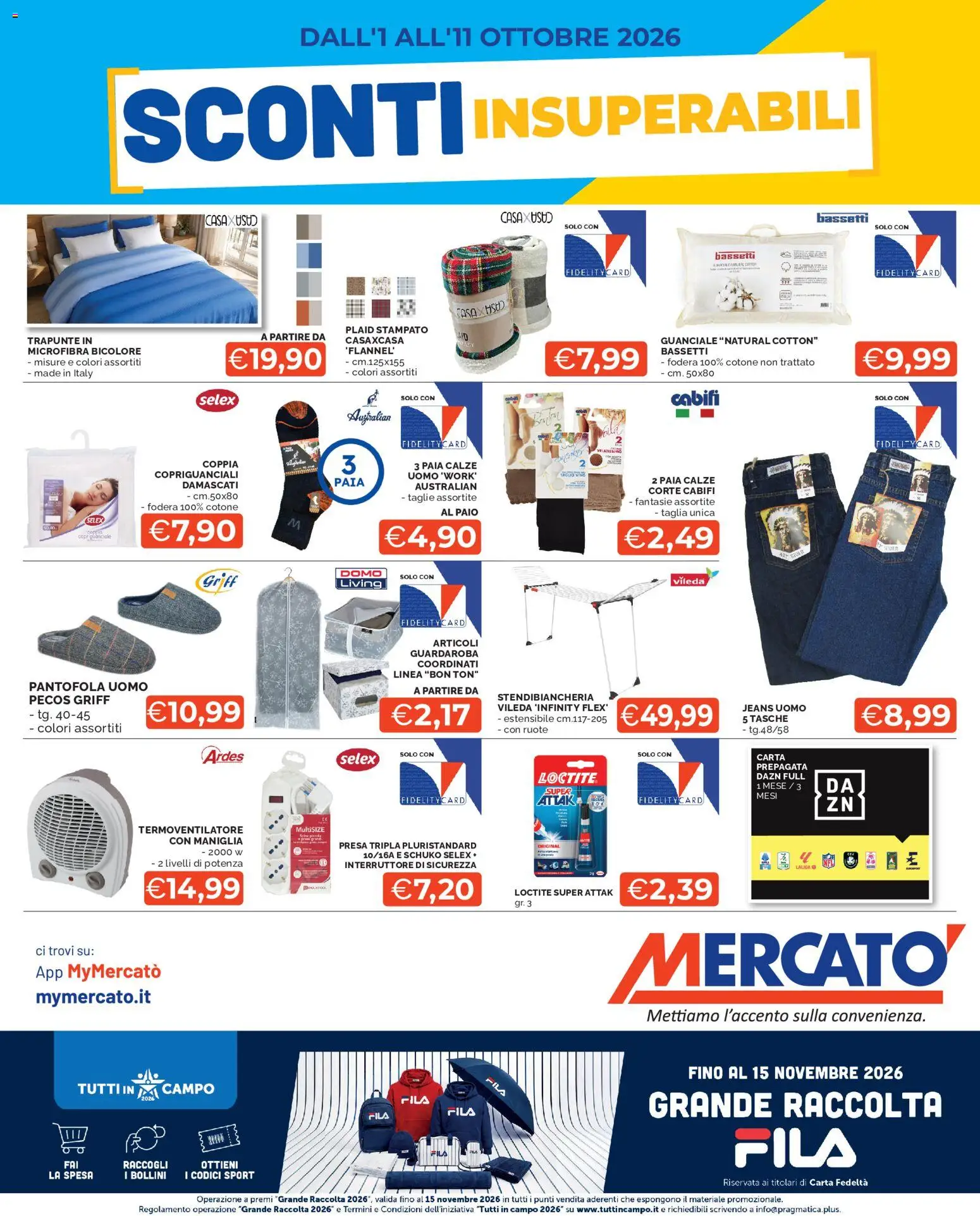 Volantino Mercatò del 01/10/2026 | Pagina: 1 | Prodotti: Guardaroba, Plaid, Stendibiancheria, Tasche