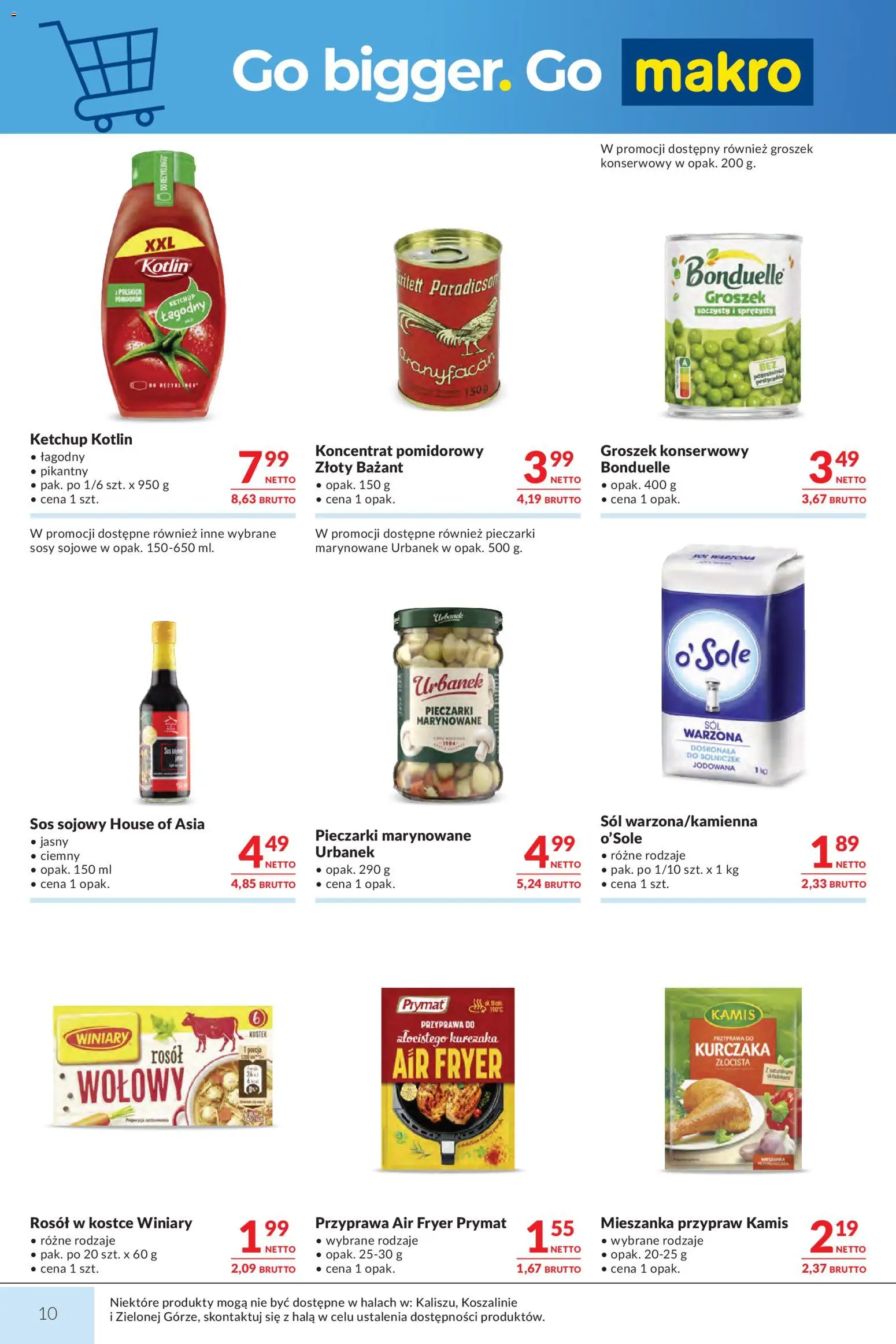 Makro gazetka od 29.09.2026 | Strona: 10 | Produkty: Pieczarki marynowane, Ketchup, Koncentrat pomidorowy, Sosy