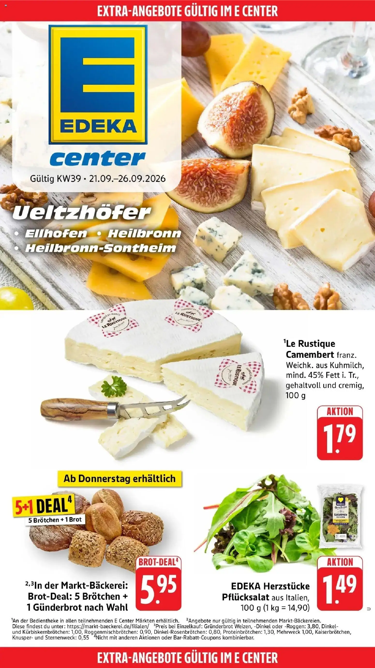 Edeka Prospekt Heilbronn-Sontheim (ab 21.09.2026) » Angebote Online | Seite: 42 | Produkte: Camembert, Brot