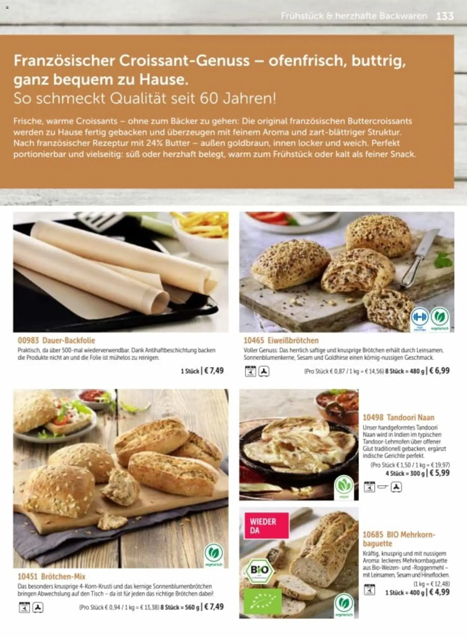 Bofrost Katalog – gültig ab 06.03.2026 | Seite: 133 | Produkte: Butter, Tisch, Baguette, Gerichte