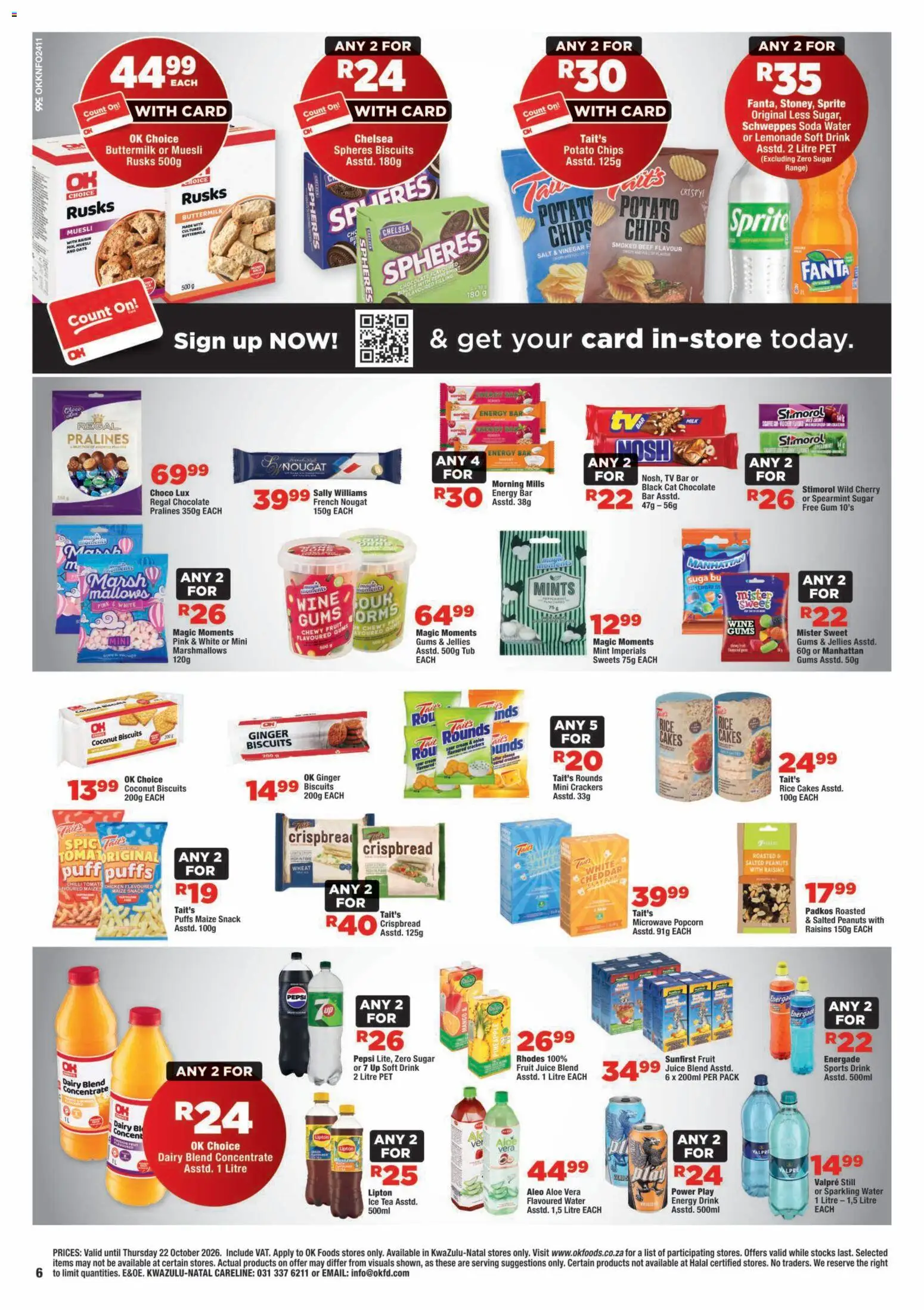 New OK Foods catalogue – valid from 14/10/2026 | Page: 6 | Products: Biscuits, Rice, Beef, Water
