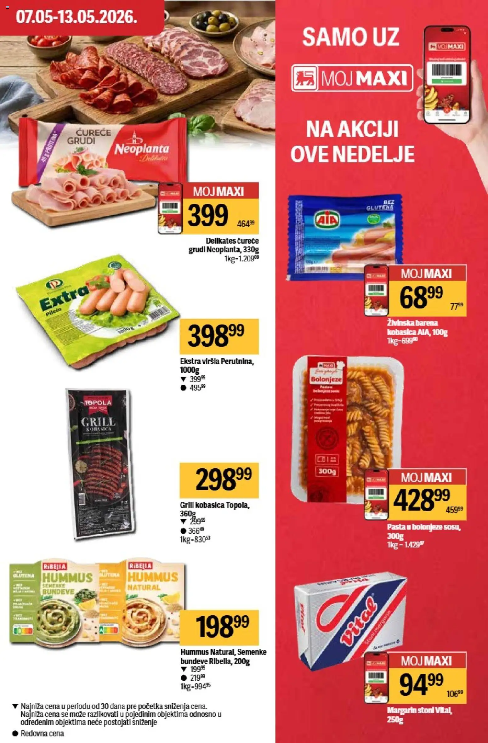 Maxi katalog - važi od 07.05.2026 | Strana: 17 | Proizvode: Hummus, Margarin, Kobasica