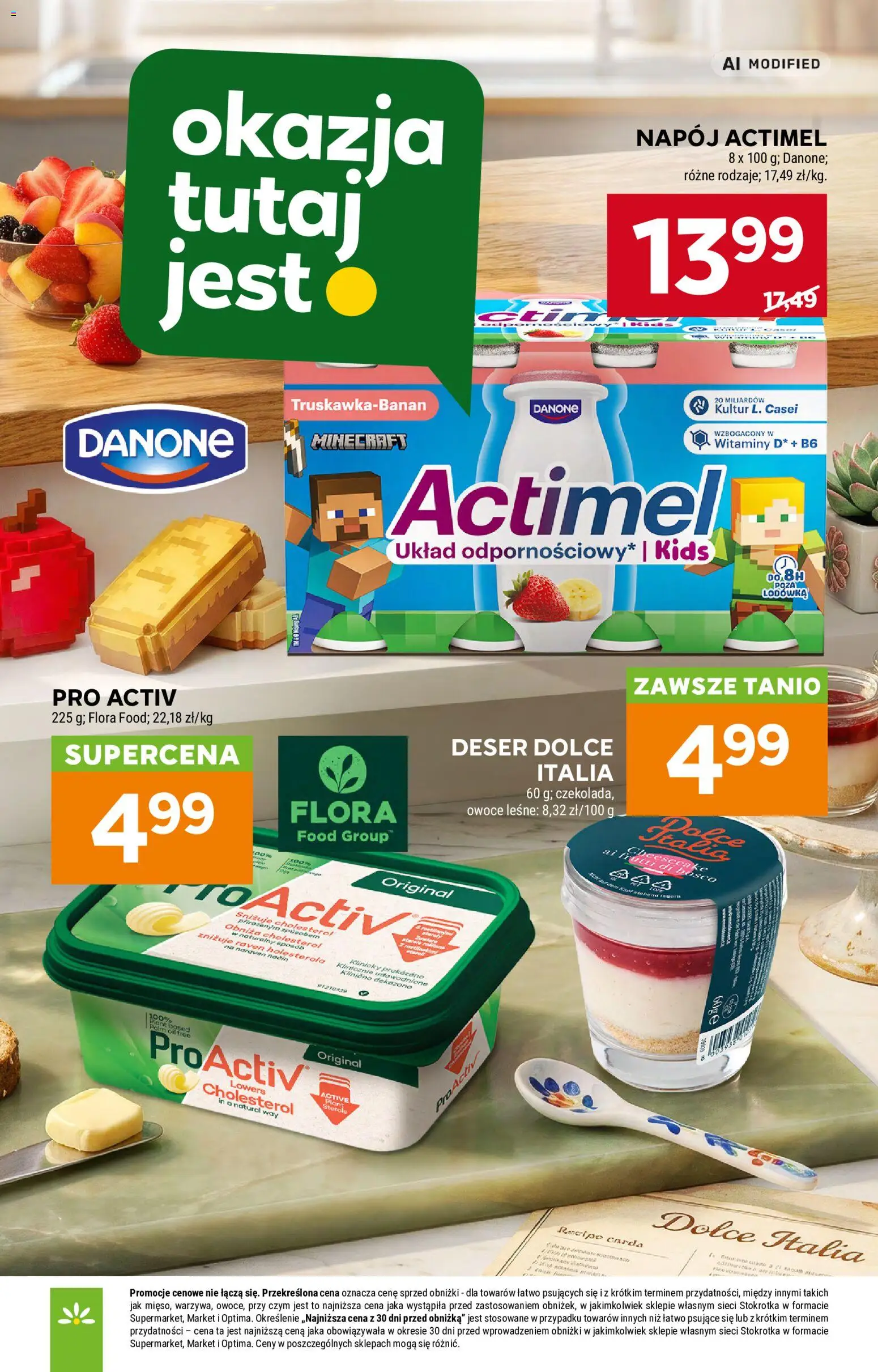 Stokrotka gazetka od 08.10.2026 | Strona: 24 | Produkty: Deser, Owoce leśne, Actimel, Owoce