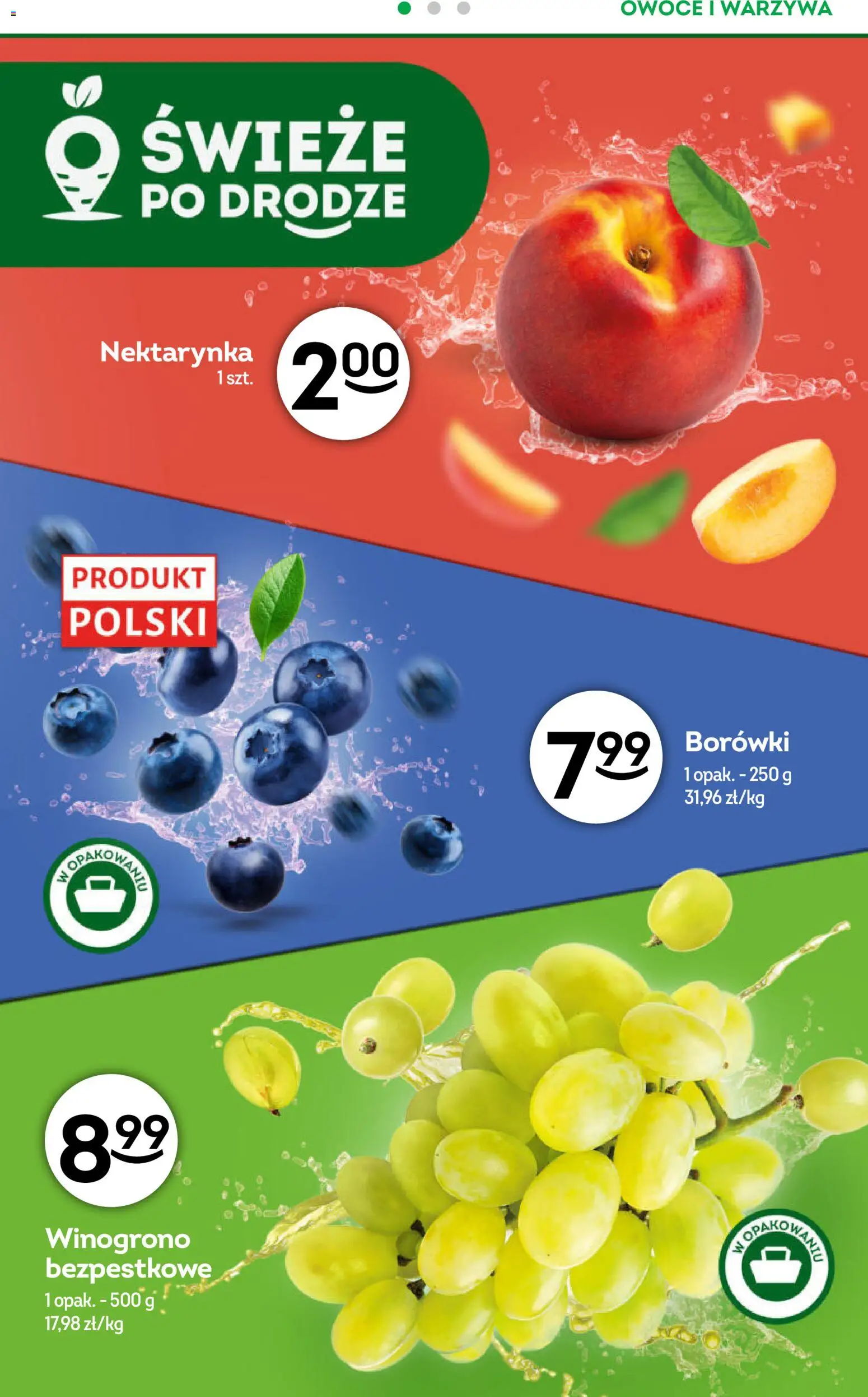 Żabka gazetka - Codzienne produkty od 15.07.2026 | Strona: 7 | Produkty: Nektarynka, Winogrono, Warzywa, Owoce