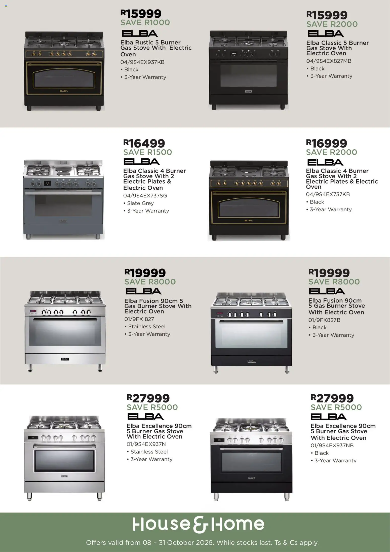 New House and Home catalogue – valid from 08/10/2026 | Page: 2 | Products: Oven, Stove, Gas stove