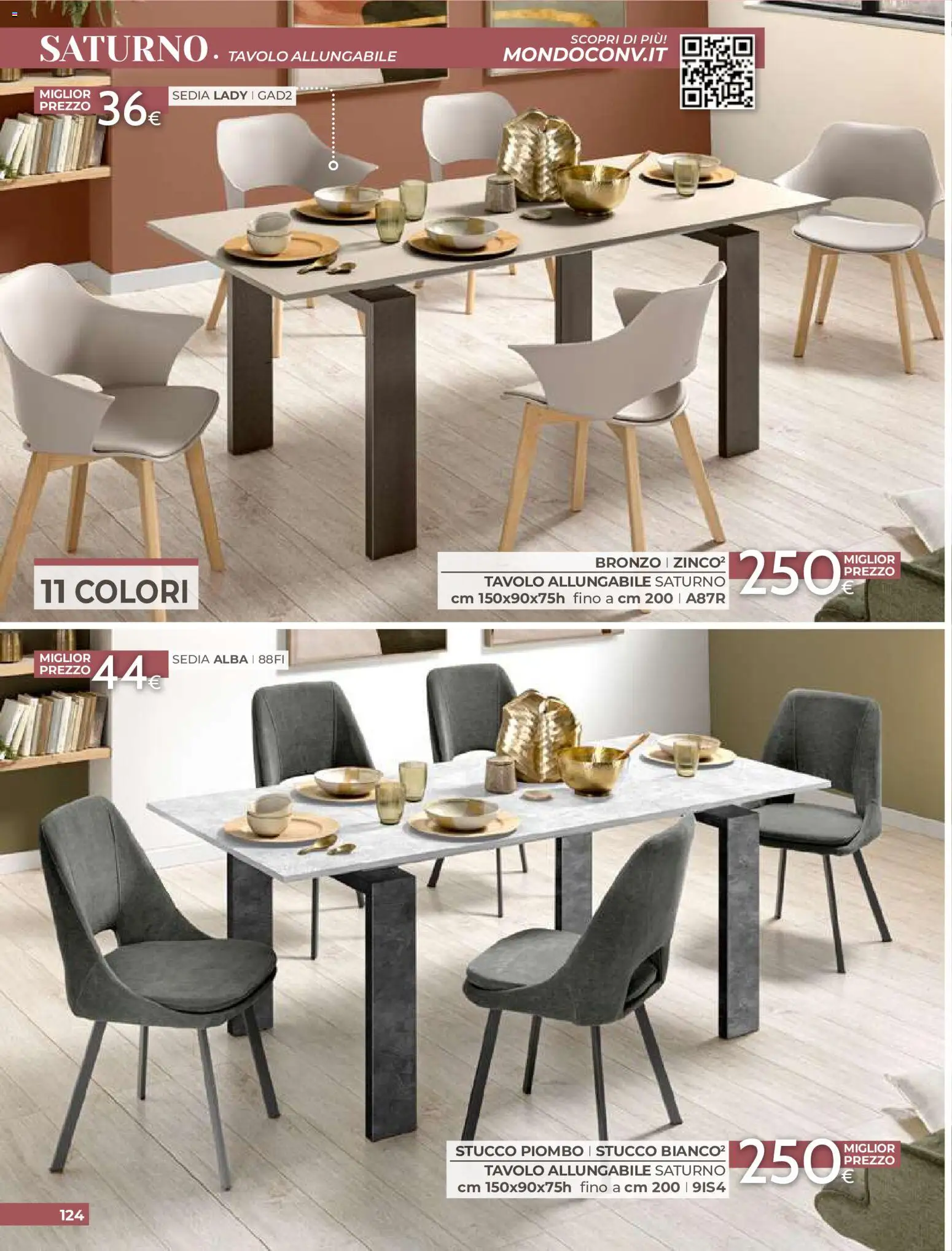 Volantino Mondo Convenienza del 01/09/2026 | Pagina: 126 | Prodotti: Stucco, Tavolo, Sedia