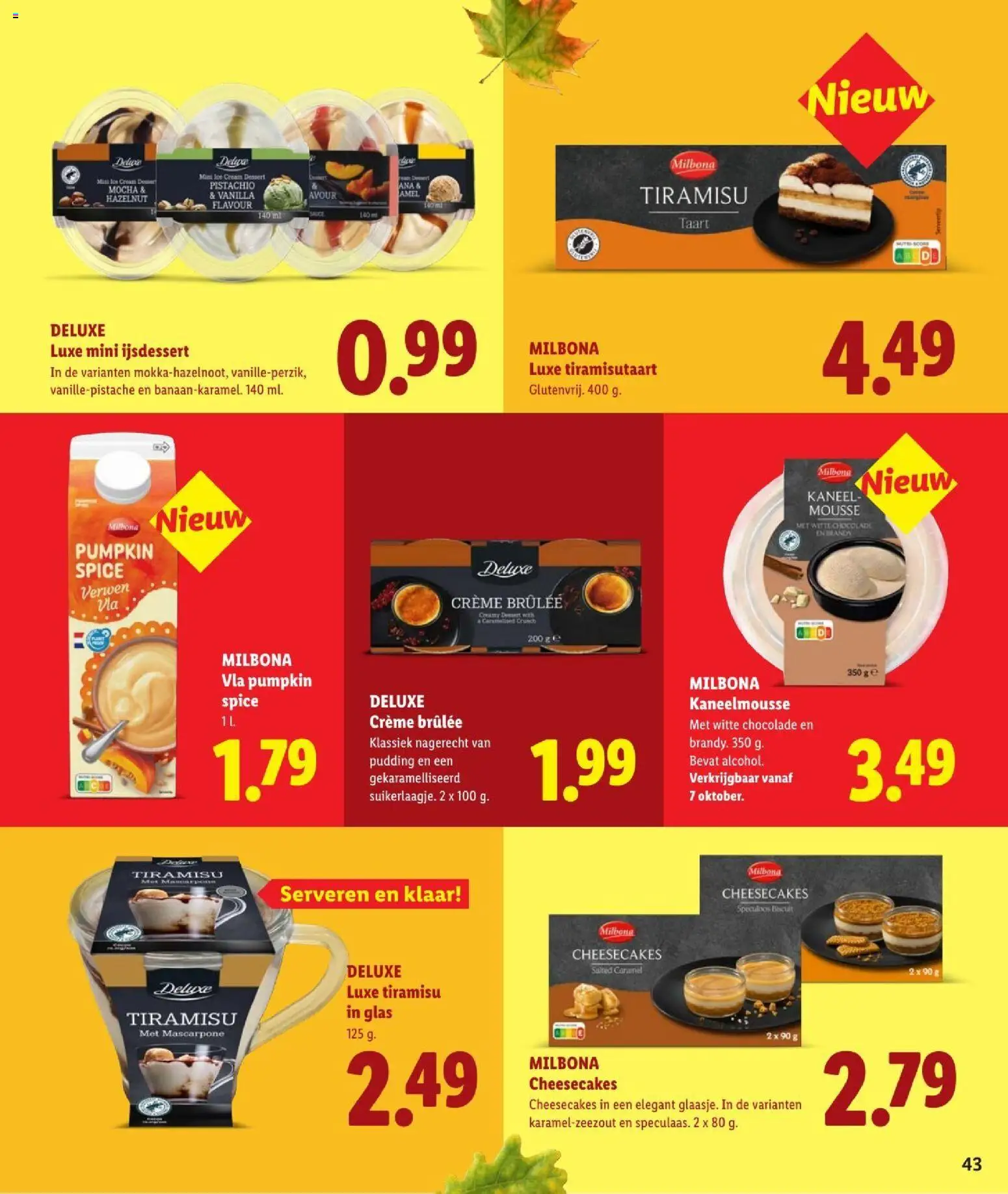 {H1} | Pagina: 43 | Producten: Witte chocolade, Dessert, Cake, Glas