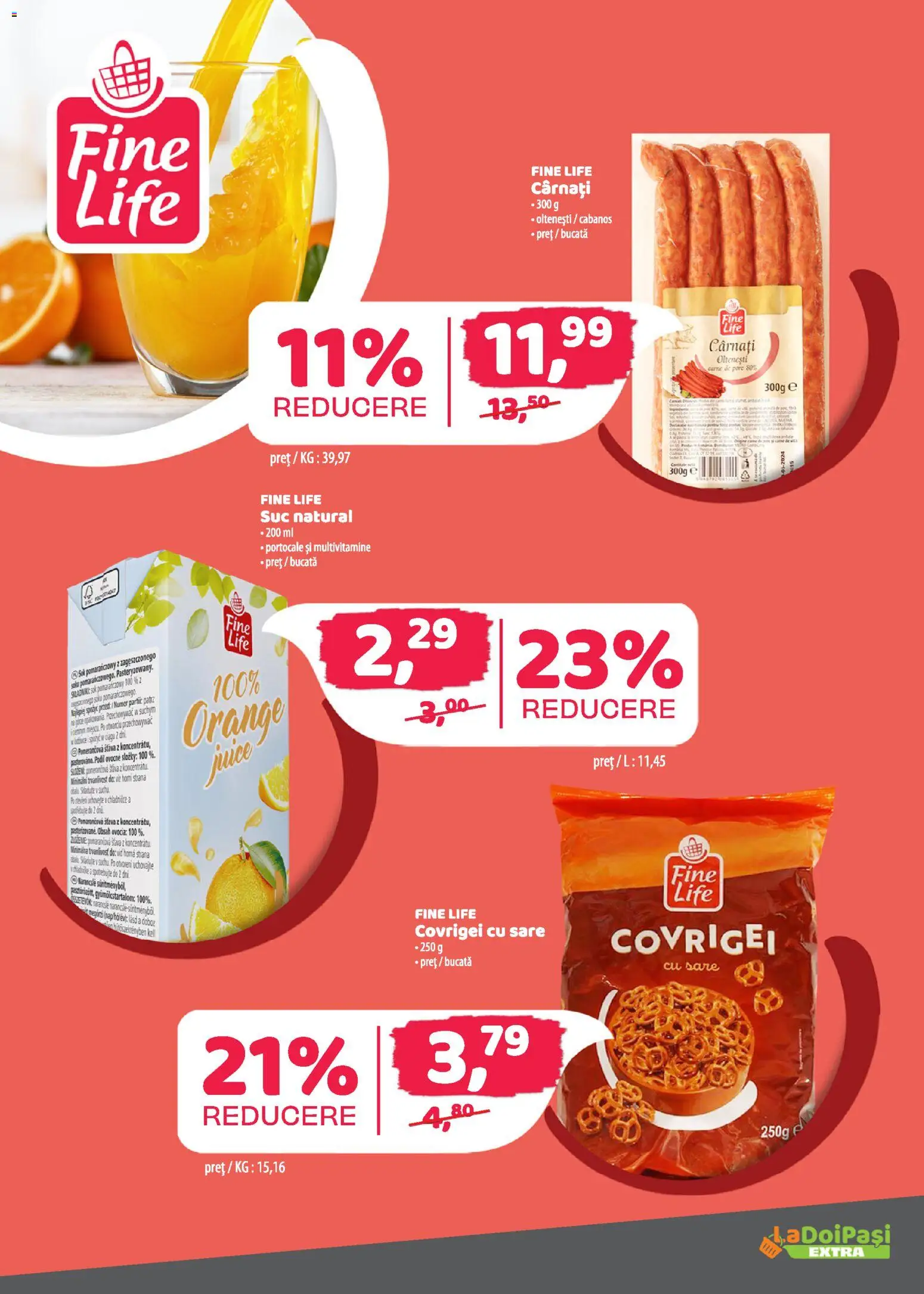 Noul catalog LaDoiPași – valabil de la 16.04.2026 | Pagină: 13 | Produse: Covrigei, Suc, Sare, Cârnați